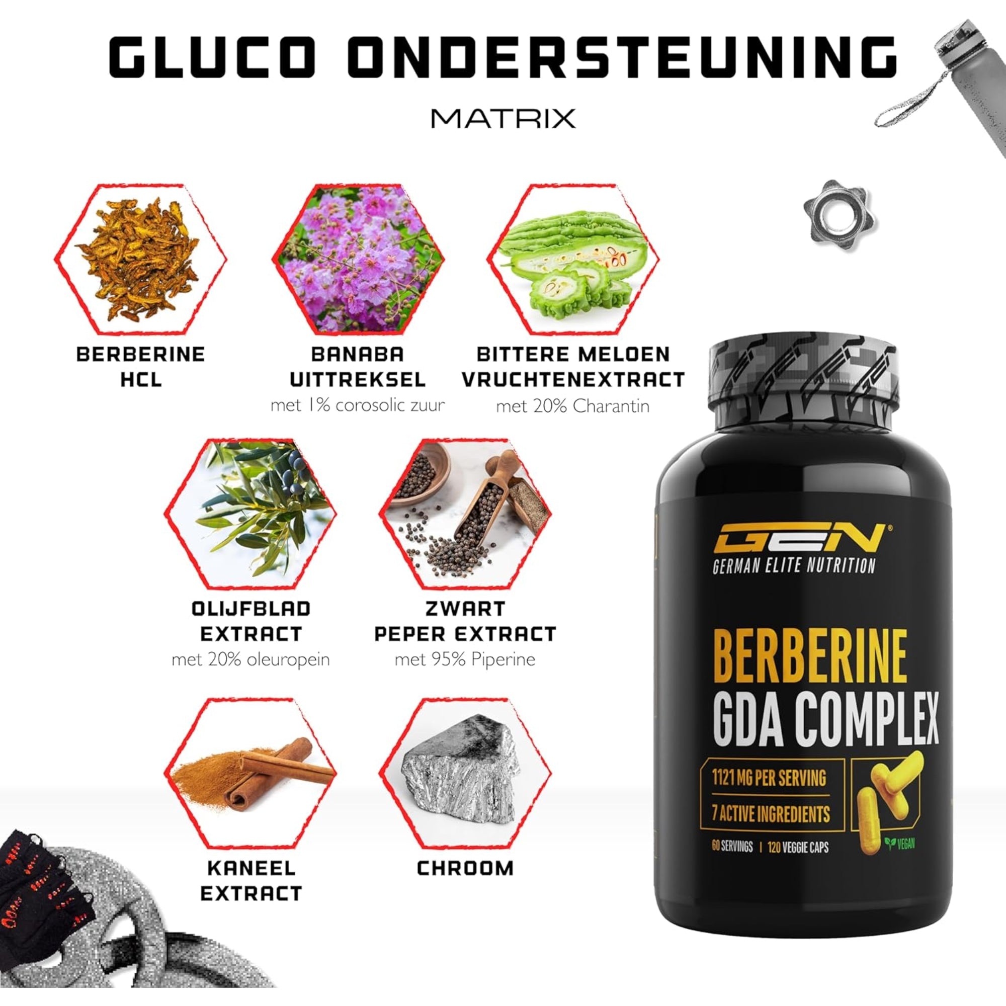 Berberine Complex (Berberine GDA Complex) 500mg | 120 capsules | German Elite Nutrition