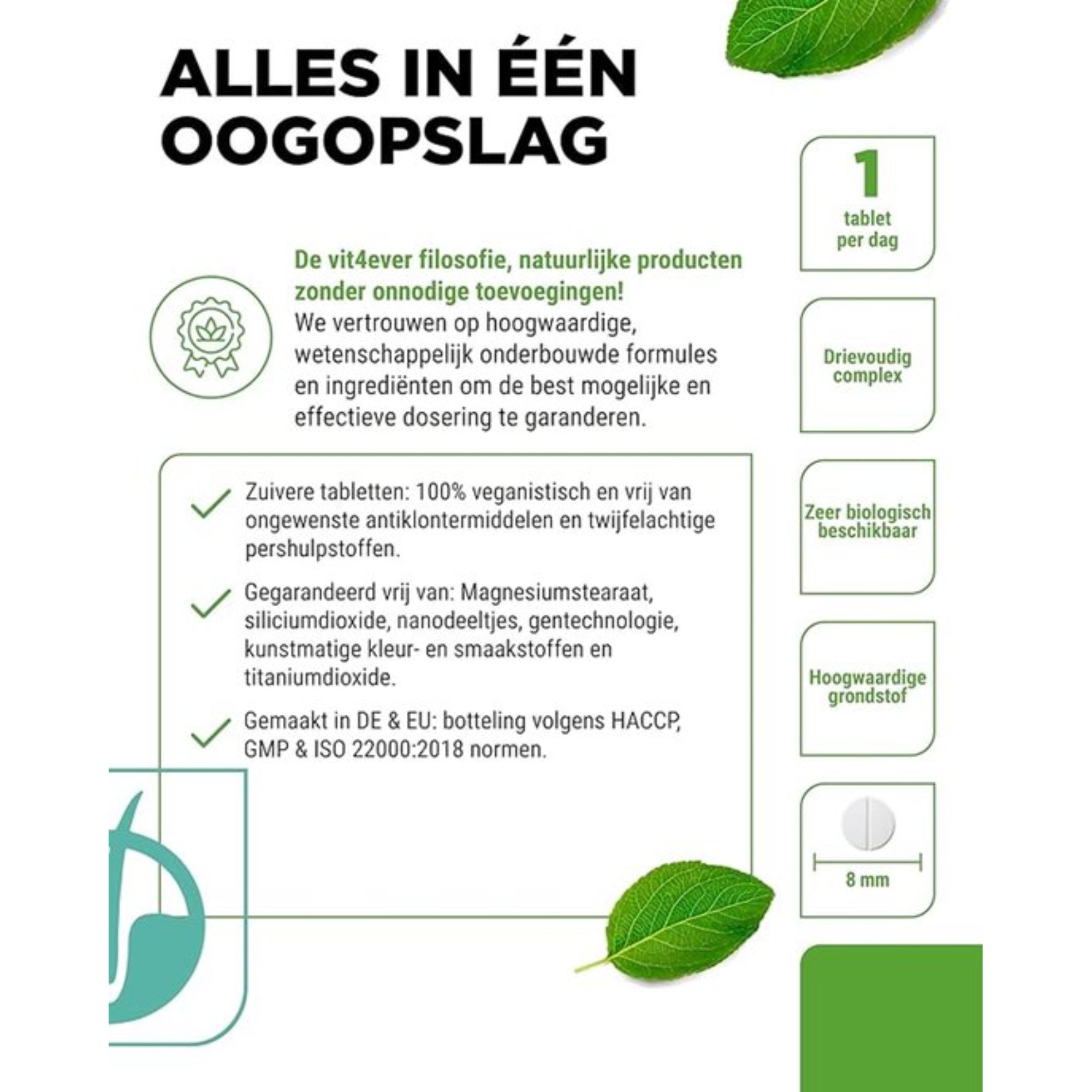 Biotine + Zink + Selenium  | 365 Tabletten | Vit4ever