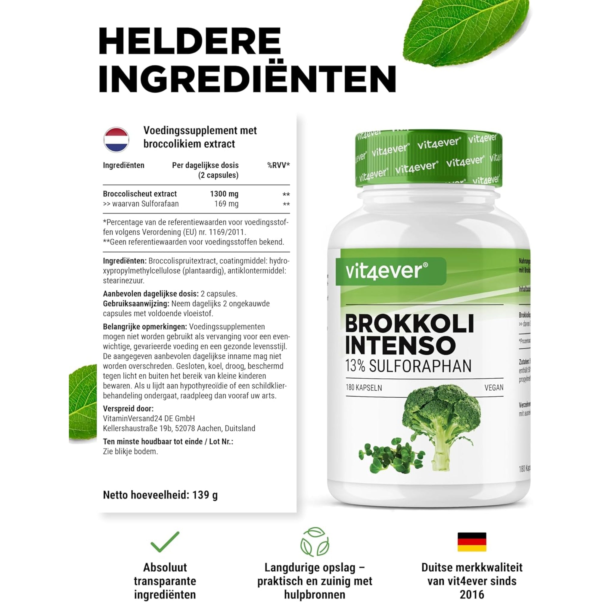 Broccoli Extract 1200mg | 180 capsules | Vit4ever