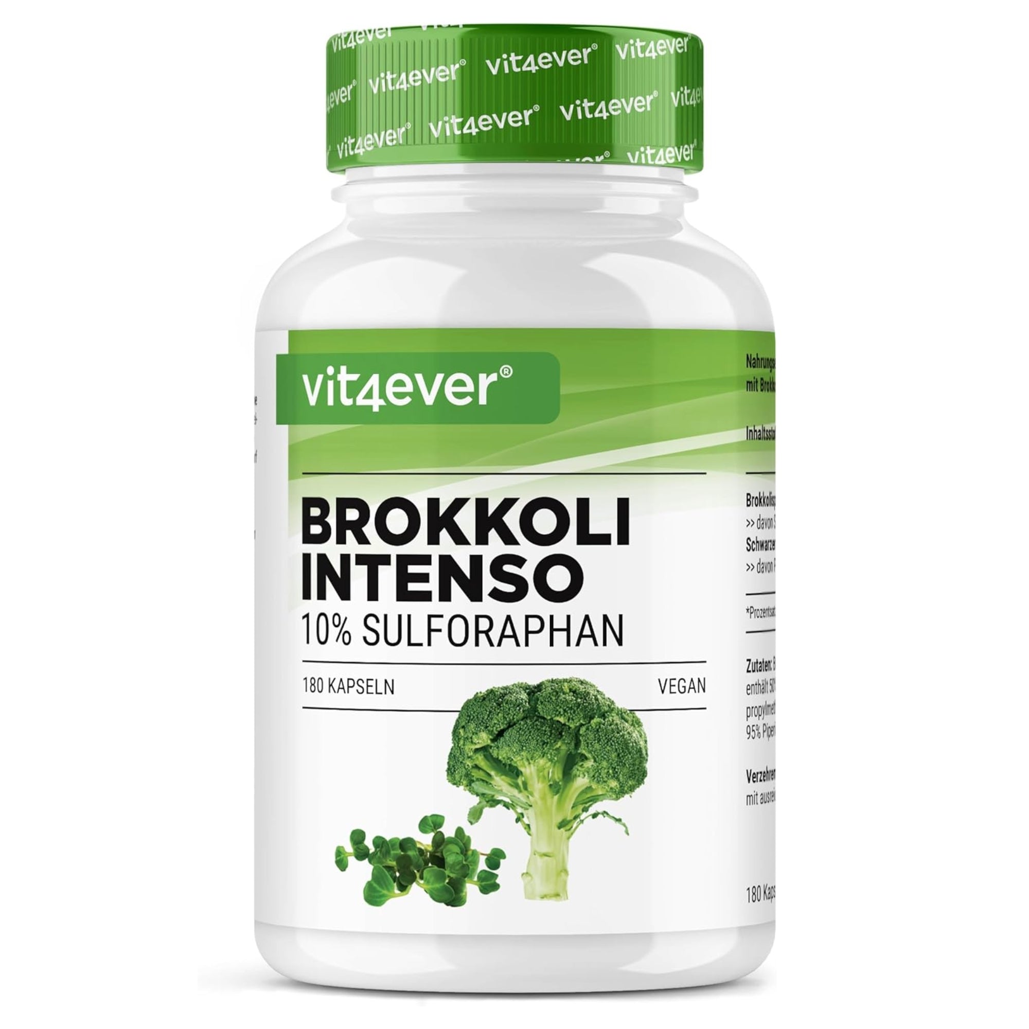 Brokkoli Intenso (Broccoli Sprout Extract + Piperine) 1200mg | 180 capsules | Vit4ever