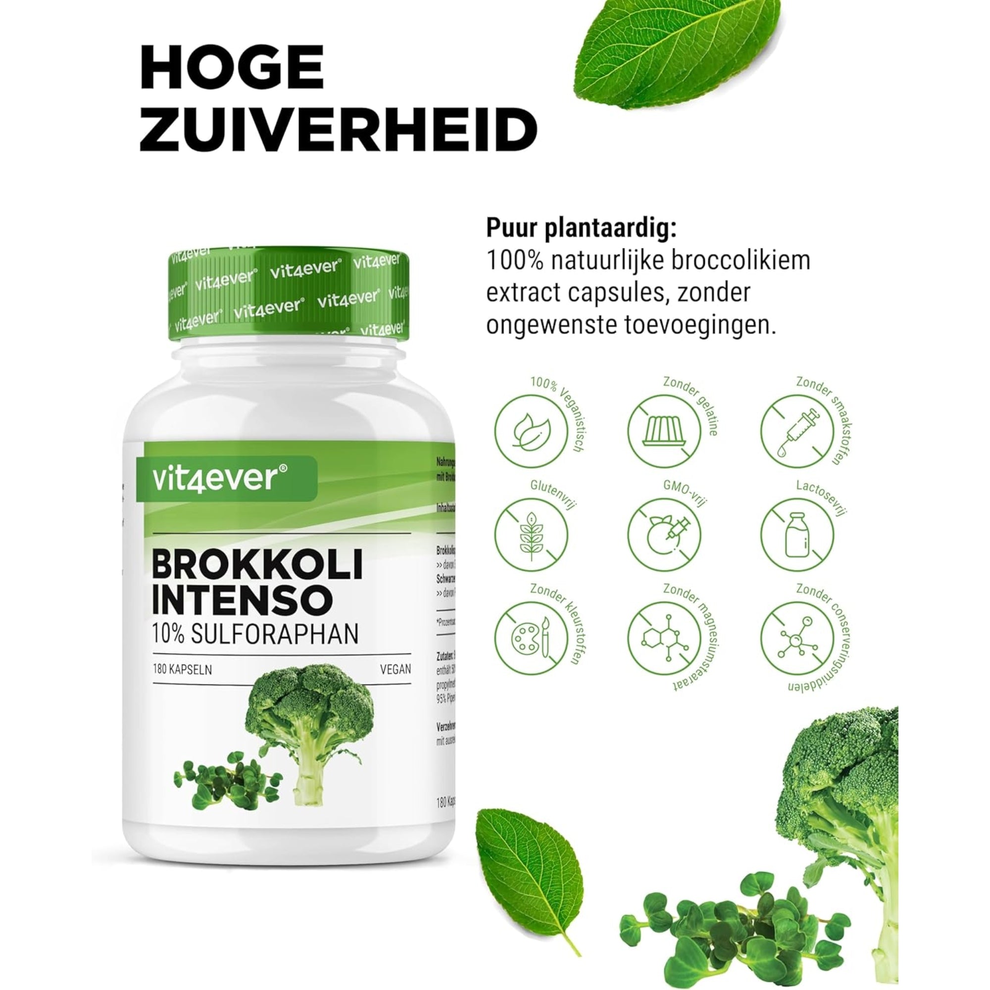 Brokkoli Intenso (Broccoli Sprout Extract + Piperine) 1200mg | 180 capsules | Vit4ever