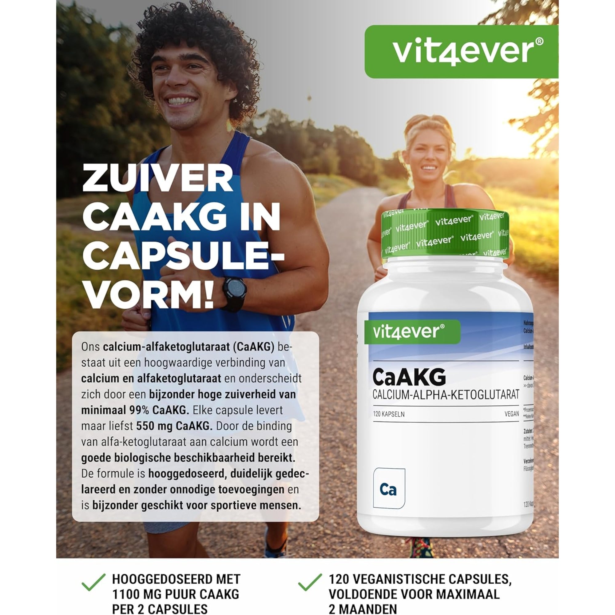 Calcium-alfa-ketoglutaraat | 120 Capsules | Vit4ever