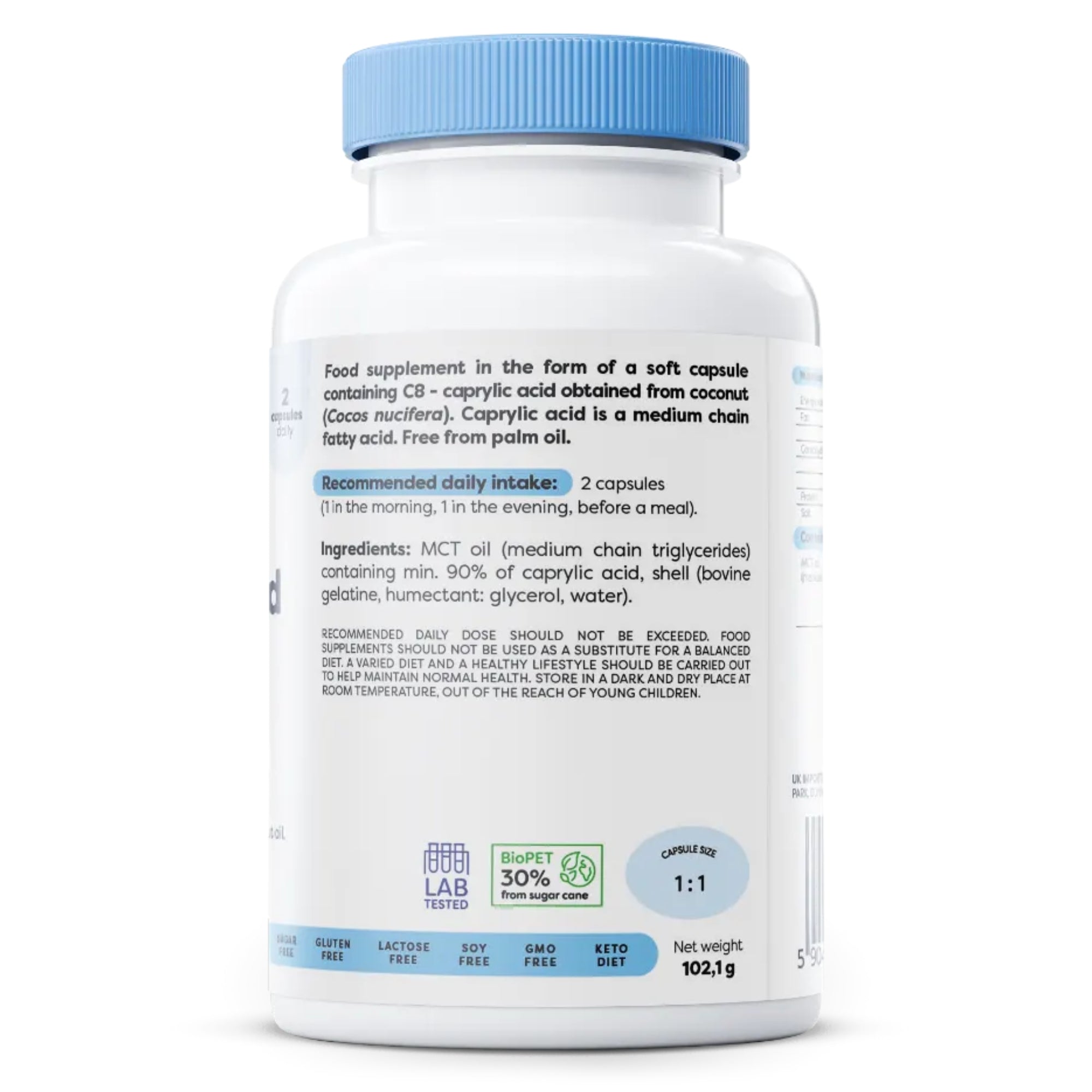 Caprylic Acid - MCT olie 1200 mg | 120 Capsules | Osavi