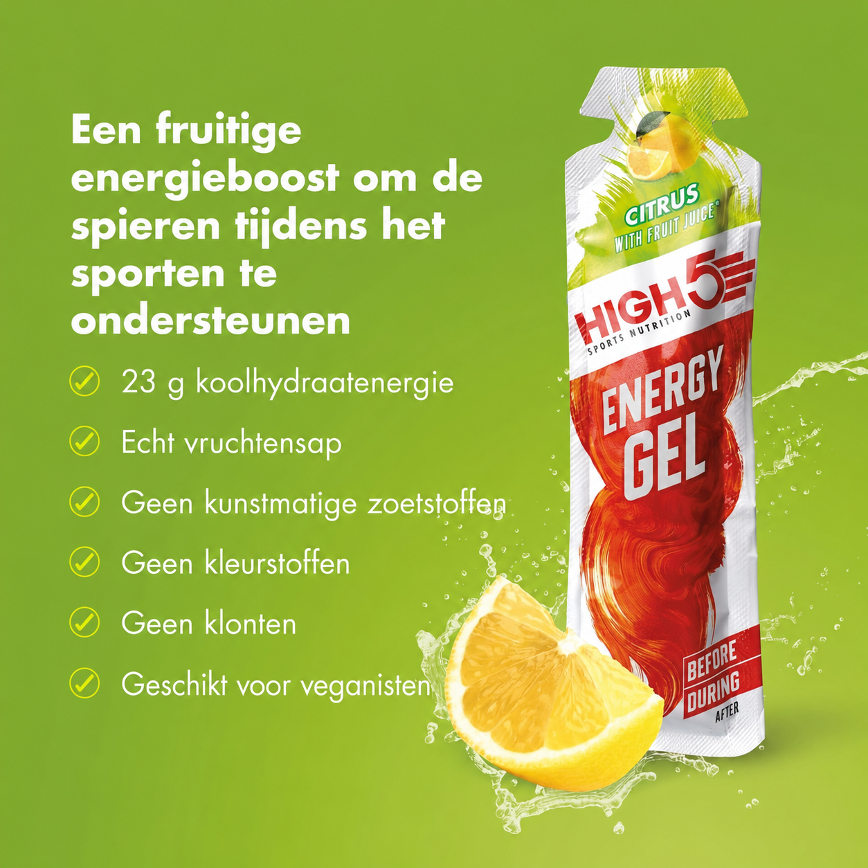 HIGH5 Energy Gel Citrus | 20 x 40g | 23g Koolhydraten per Gel