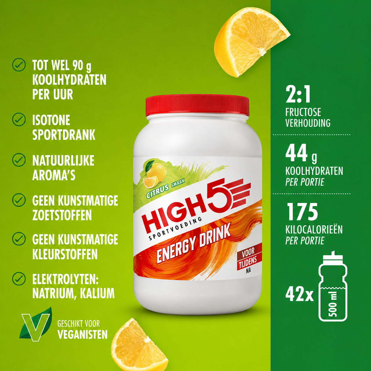 HIGH5 Energy Drink Citrus | Koolhydraat-elektrolytenpoeder