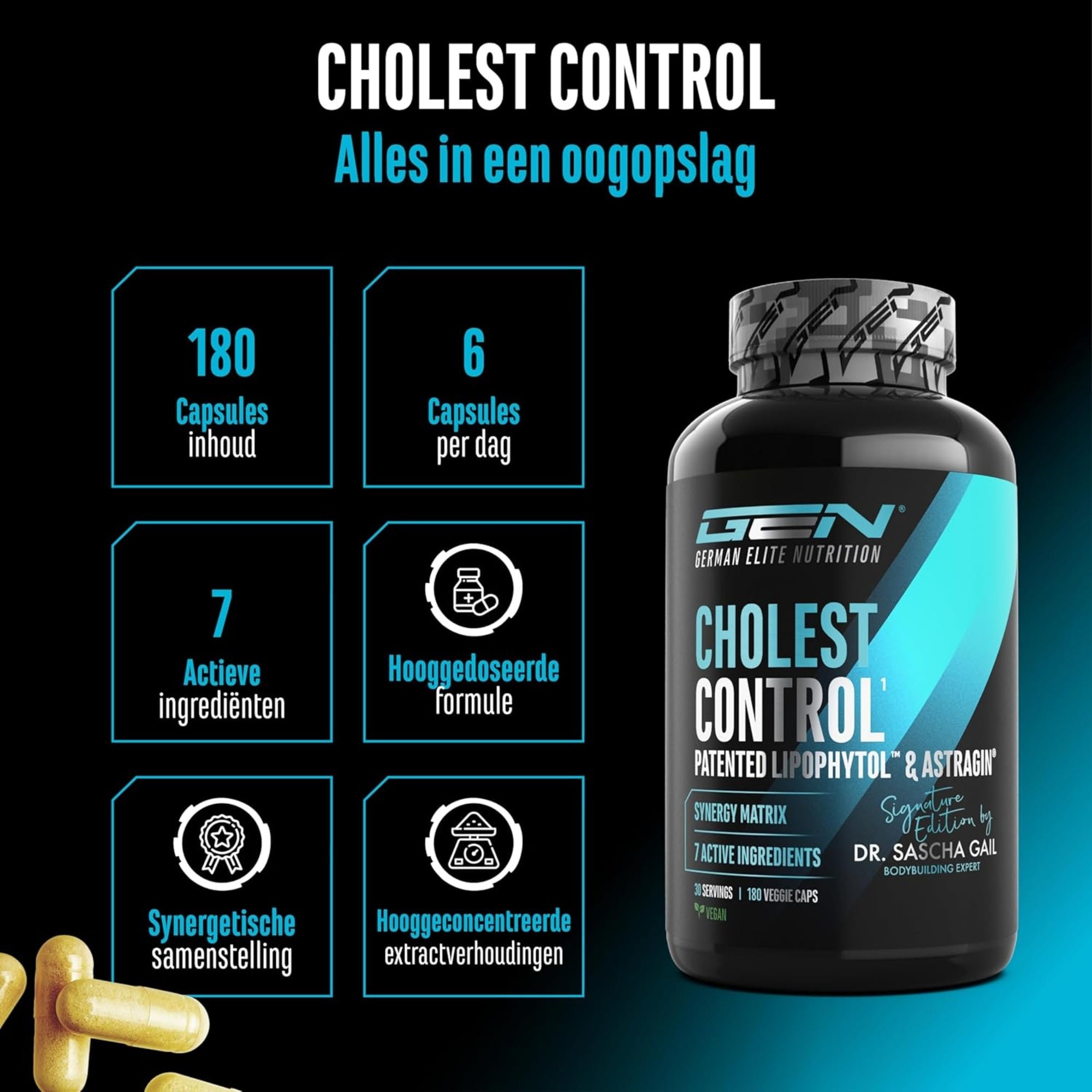 Cholesterin Control | 180 capsules | German Elite Nutrition