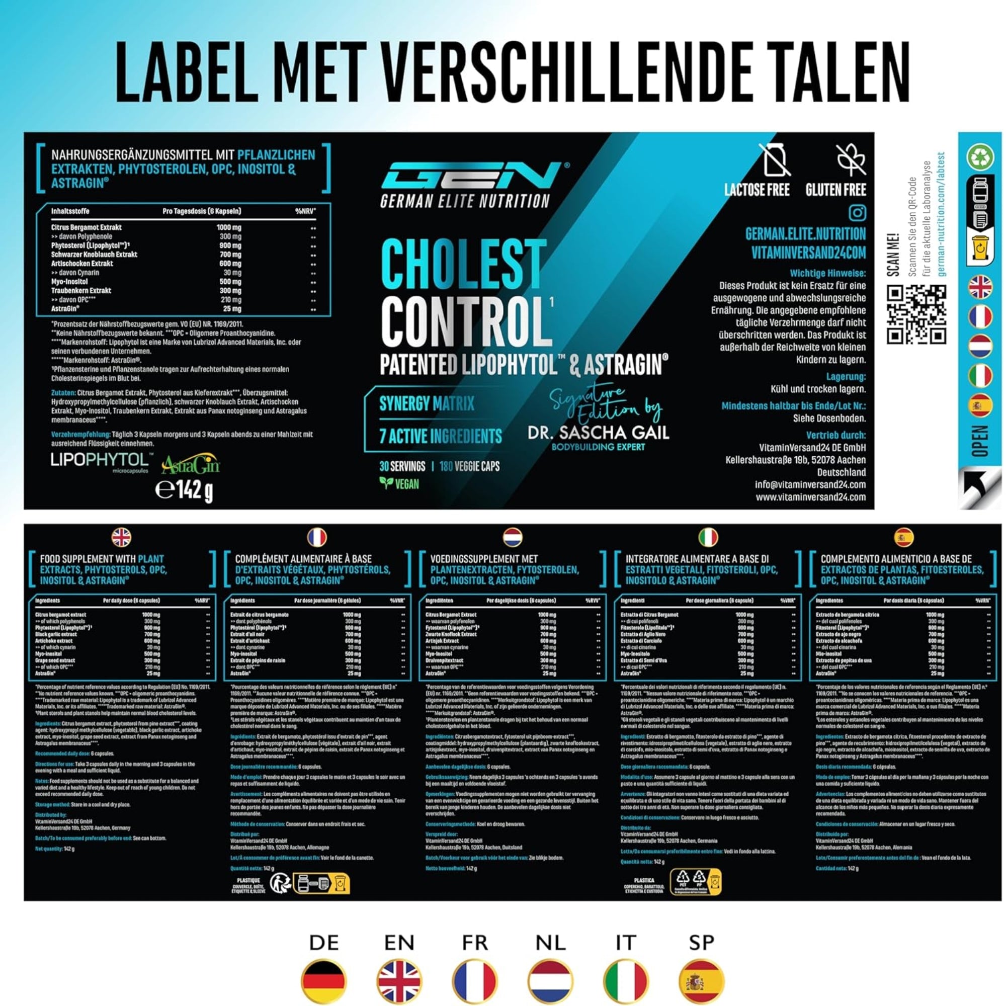 Cholesterin Control | 180 capsules | German Elite Nutrition