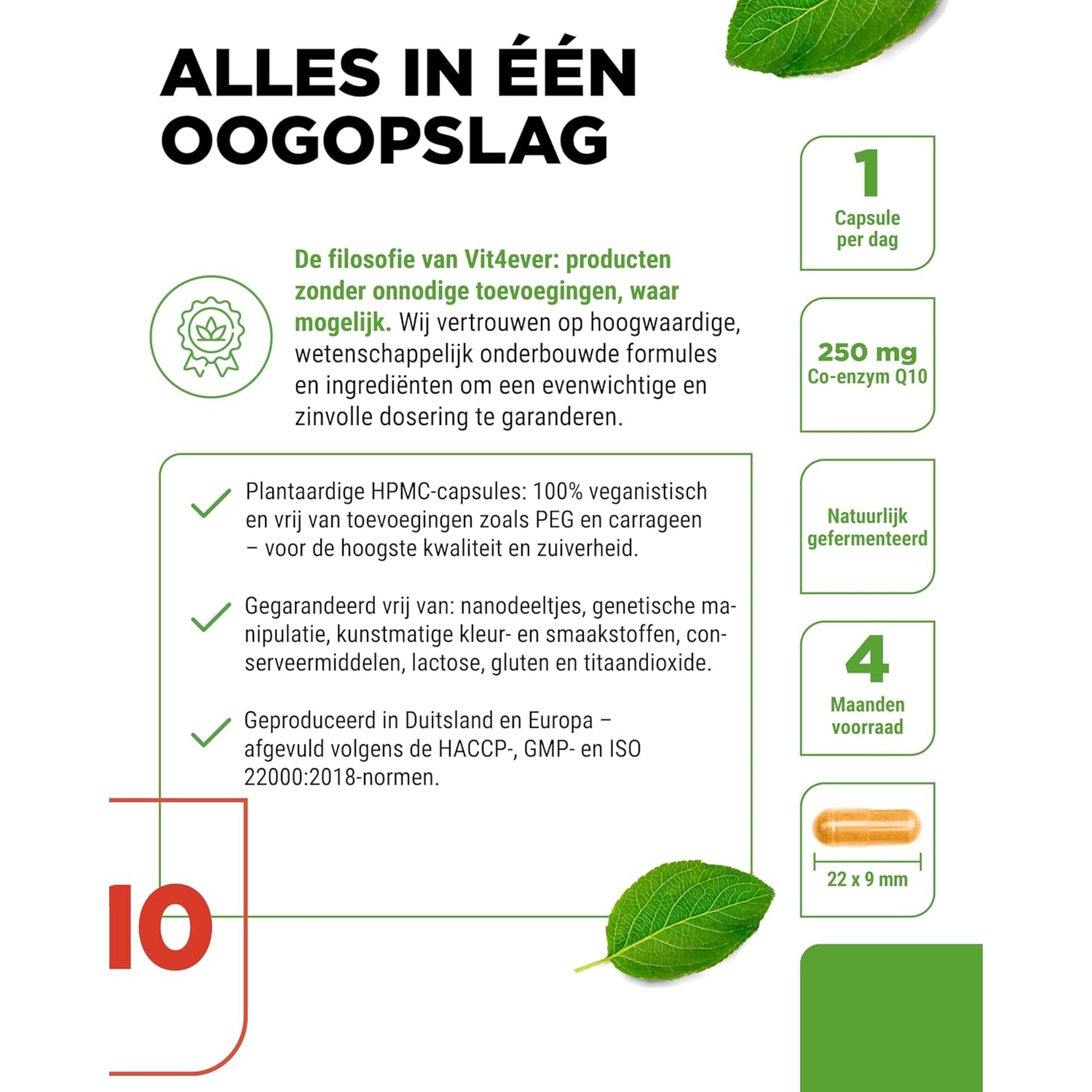 Co-enzym Q10 250mg | 120 of 180 Capsules | Vit4ever