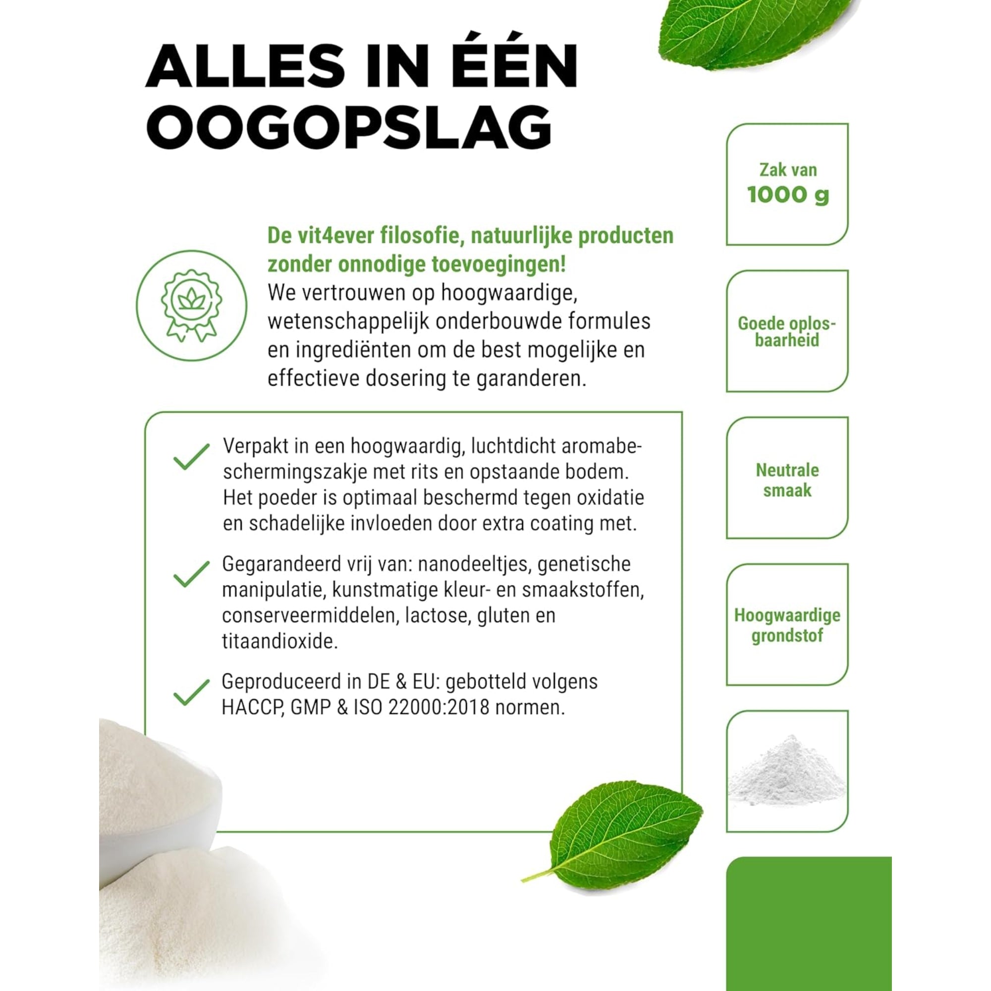 Runder Collageen Hydrolysaat Peptiden | Type I & III | Vit4ever