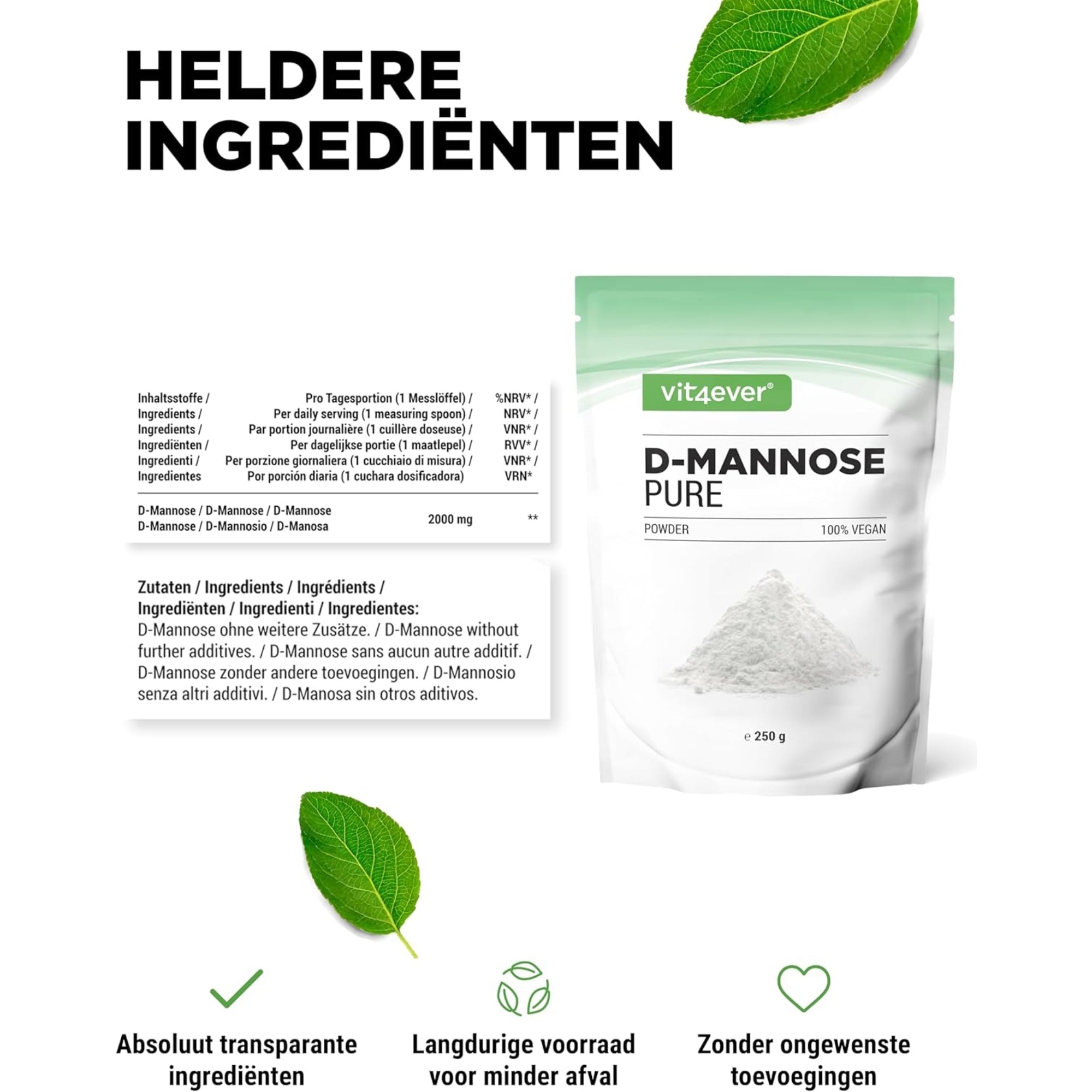 D-Mannose 2000mg | 250gr | Vit4ever