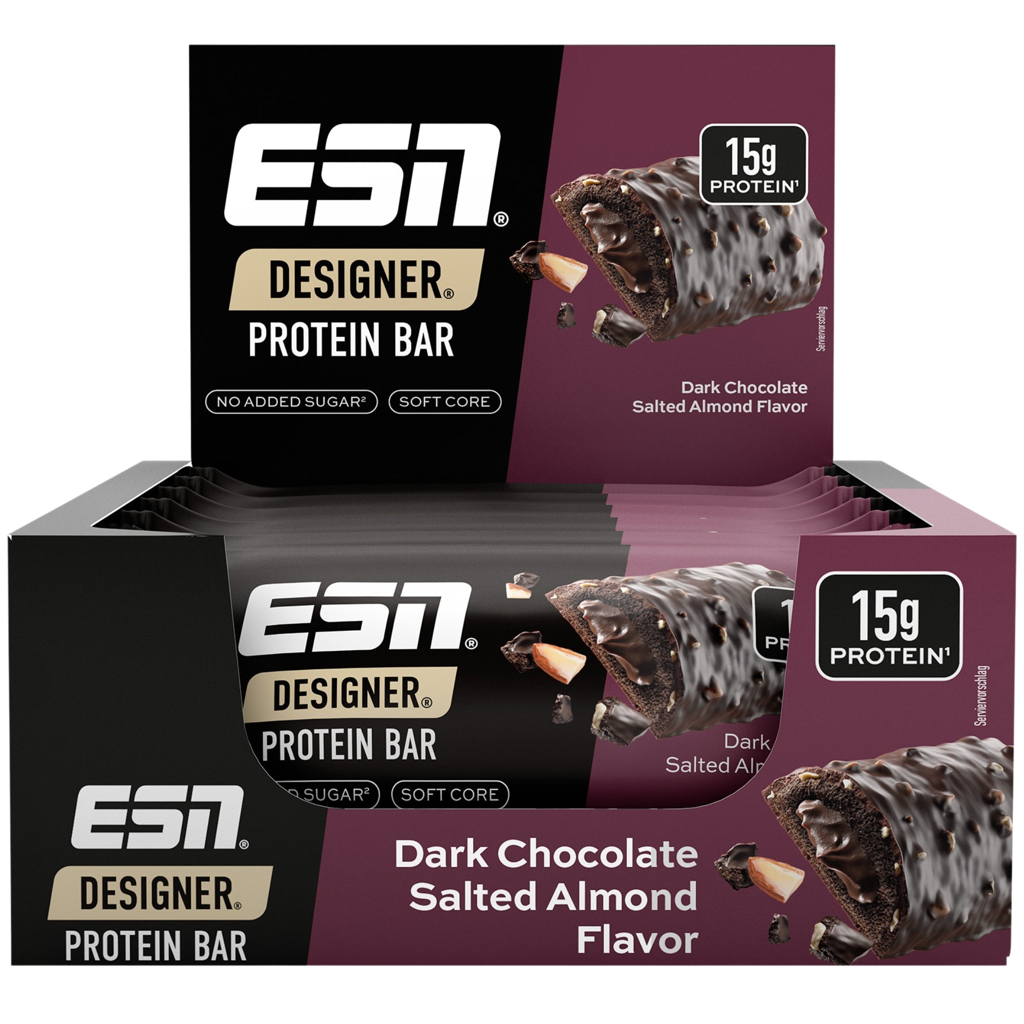 Designer Proteïne Bar Dark Chocolate Salted Almond | 12 x 45g | ESN