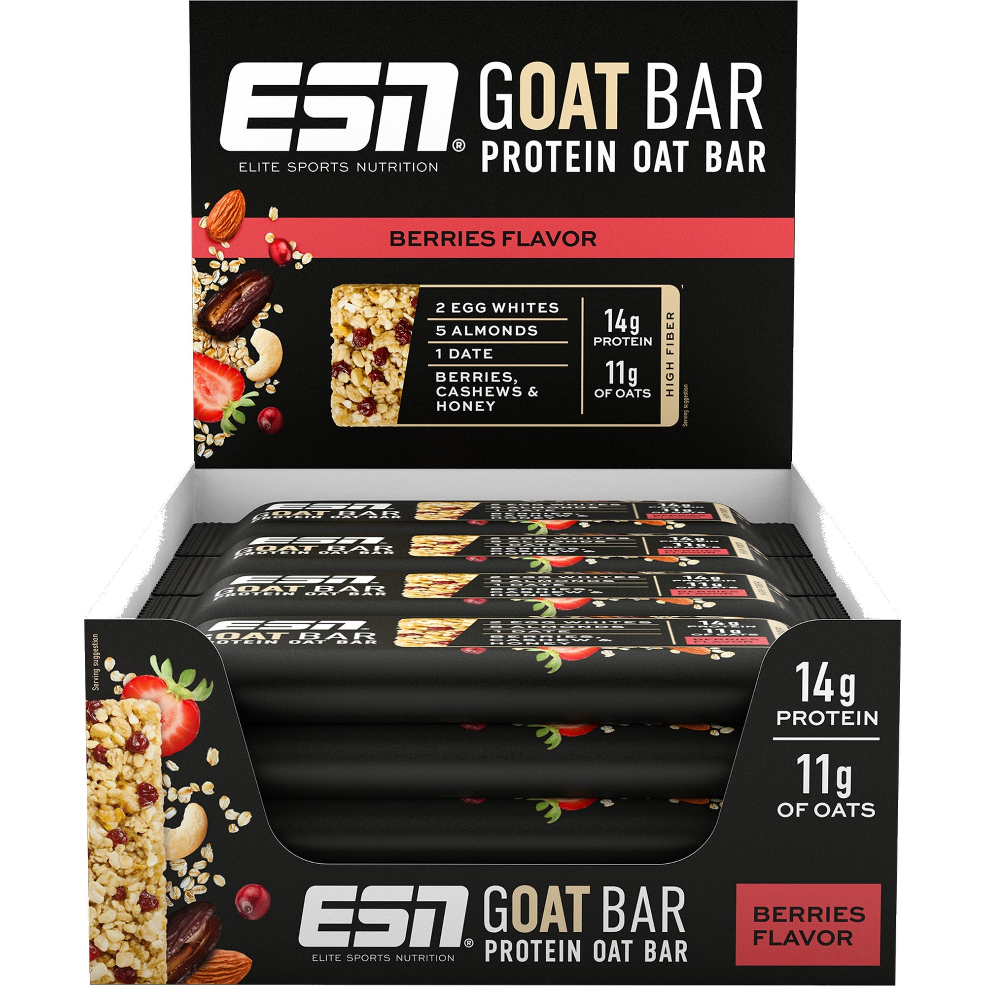 ESN GOAT Bar Ontbijtreep Berries 12 repen - sportsupplement | kopen in Nederland en België