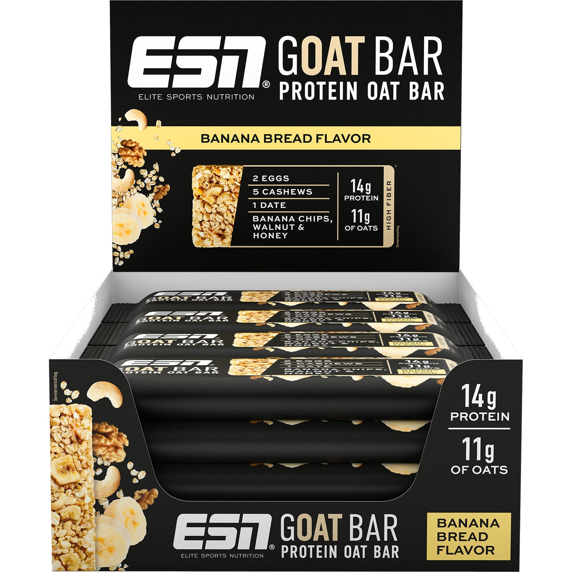 ESN GOAT Bar Protein Oat Bar Banana Bread Flavor 12 repen