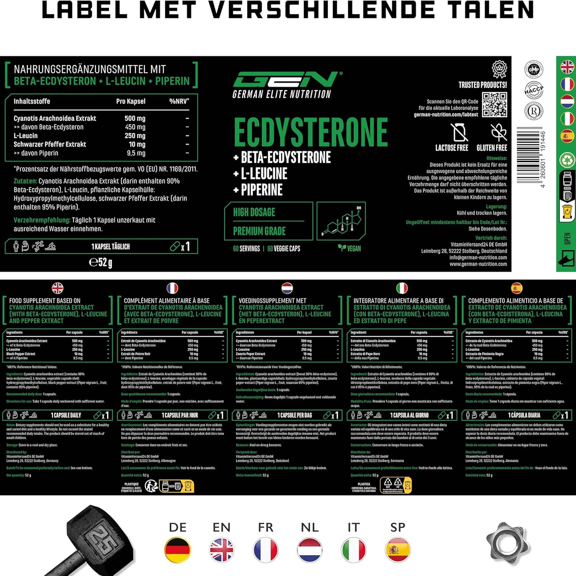 Vergelijking van Ecdysterone Max met andere supplementen.