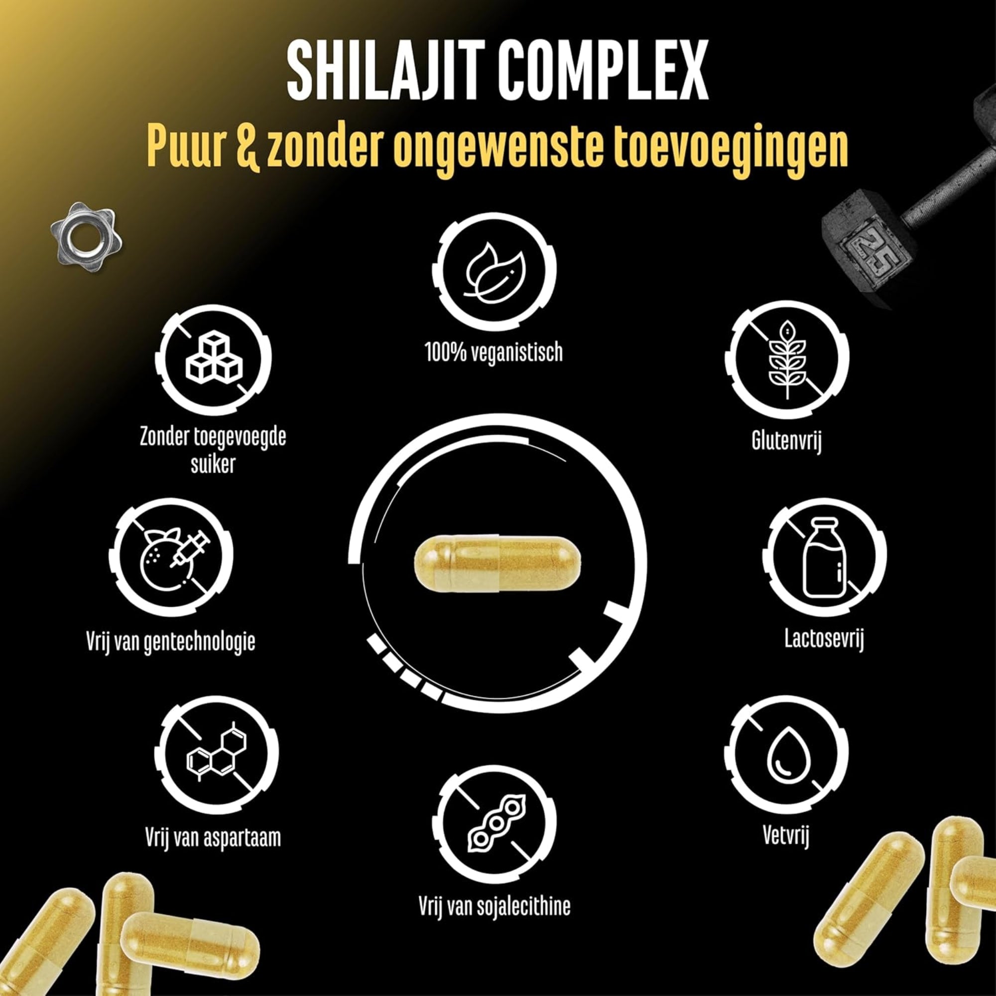 Shilajit-Komplex (Shilajit, Triphala, Tulsi, Ginseng, Schisandra und Piperin) | 180 Kapseln | Deutsche Elite-Ernährung