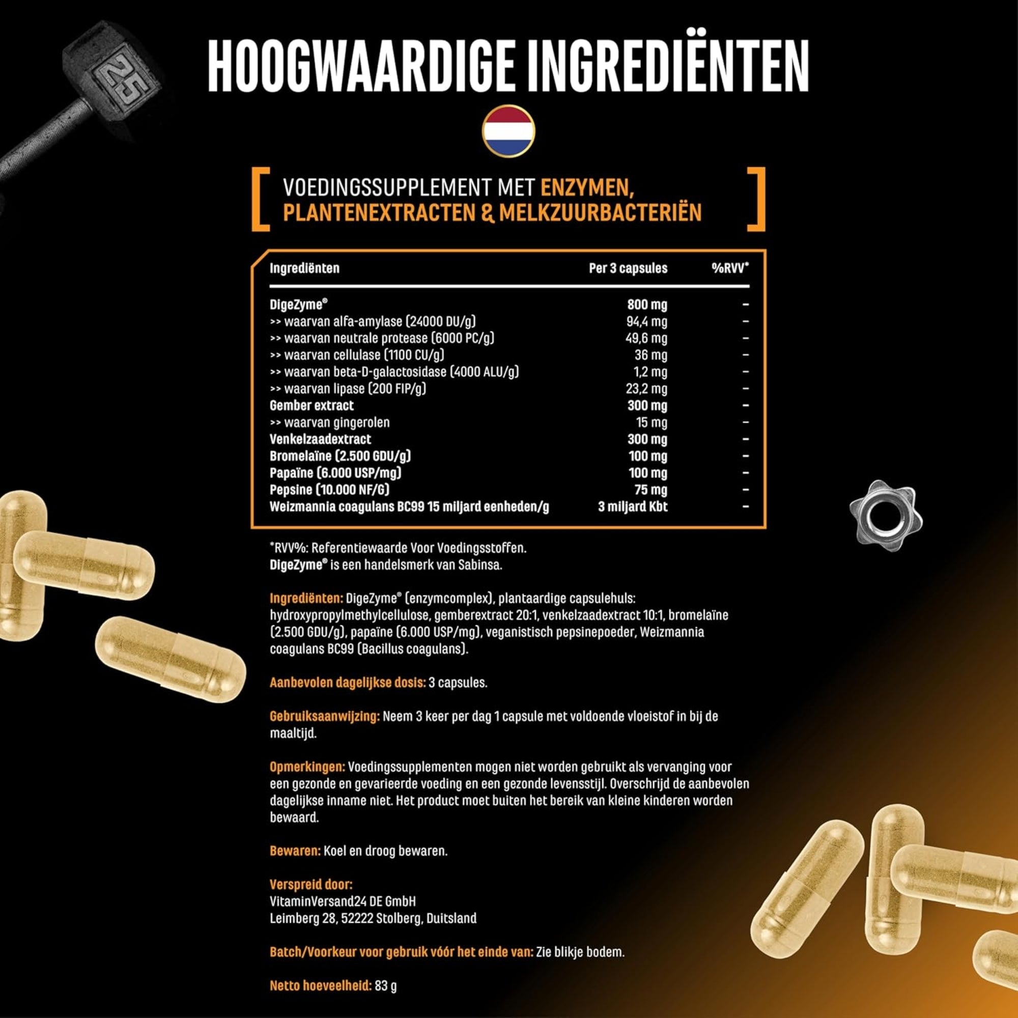 Enzyme Complex (DigeZyme®, probiotica & plantenextracten) | 120 capsules | German Elite Nutrition