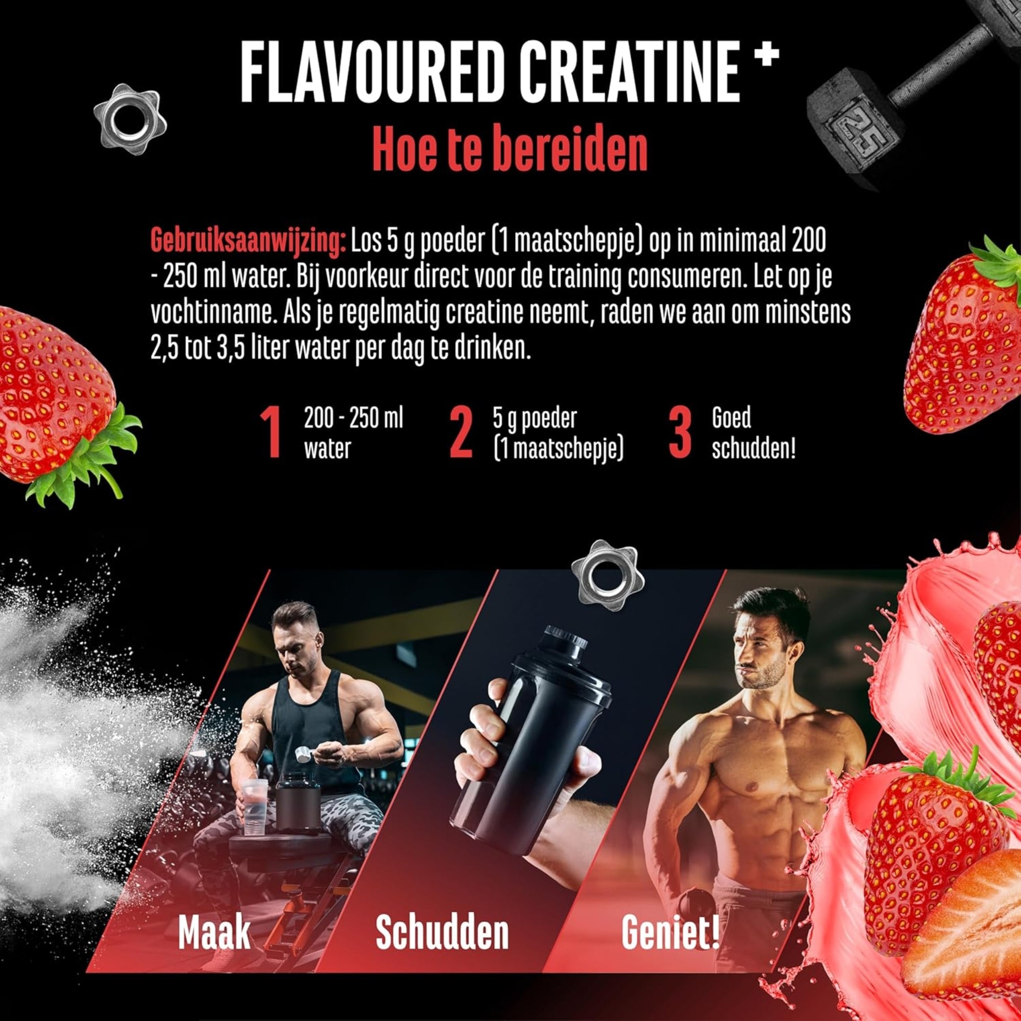 Flavoured Creatine+ (Creatinmonohydrat & Taurin) | 550 g | German Elite Nutrition