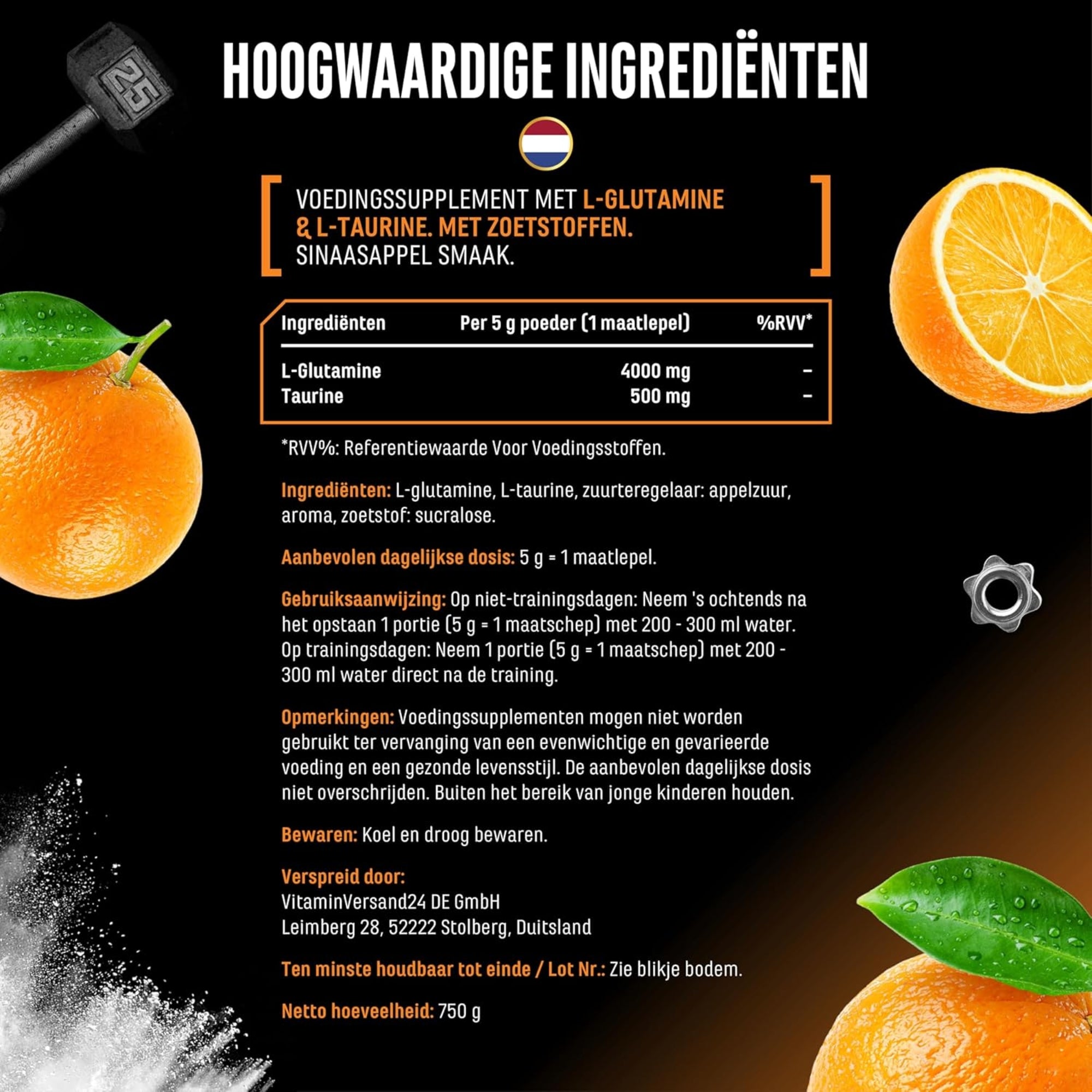 L-Glutamin Pulver | 750 g | German Elite Nutrition