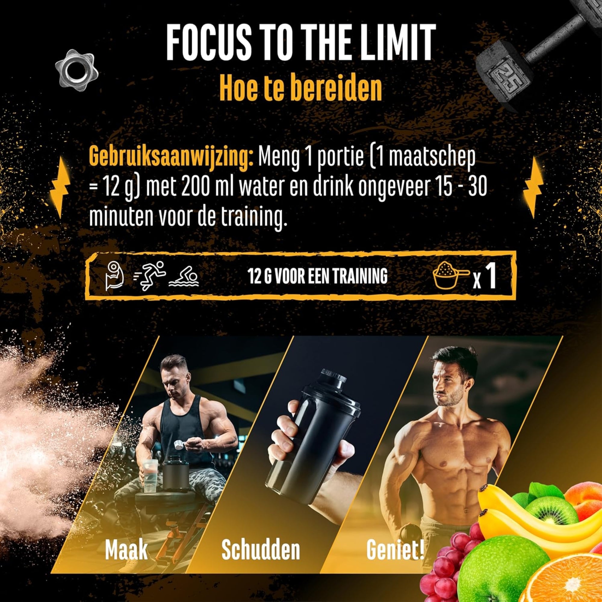 Fokus bis an die Grenzen | Pre-Workout | 240 g | German Elite Nutrition