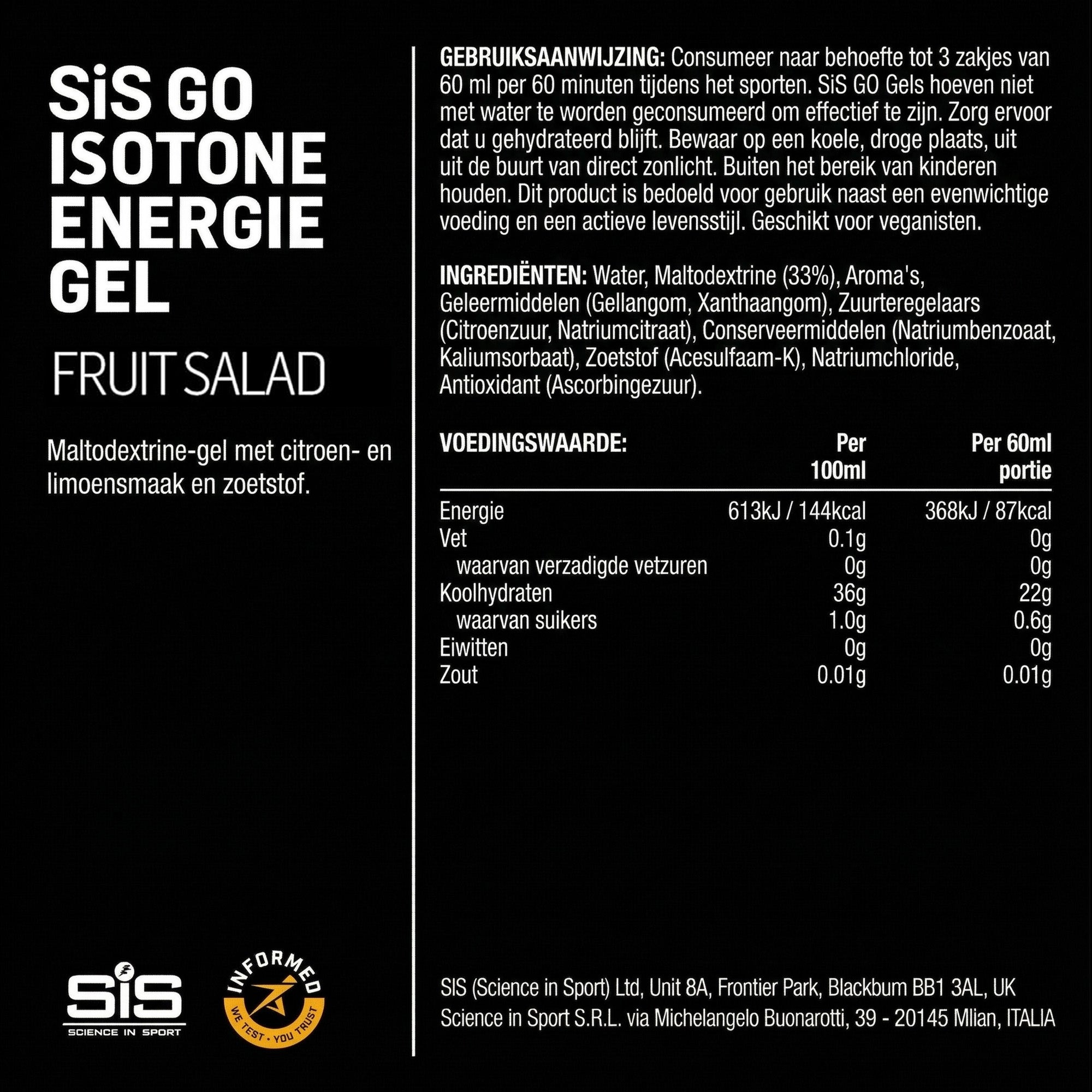 SiS Go Isotonic Energy Gel | Fruit salad