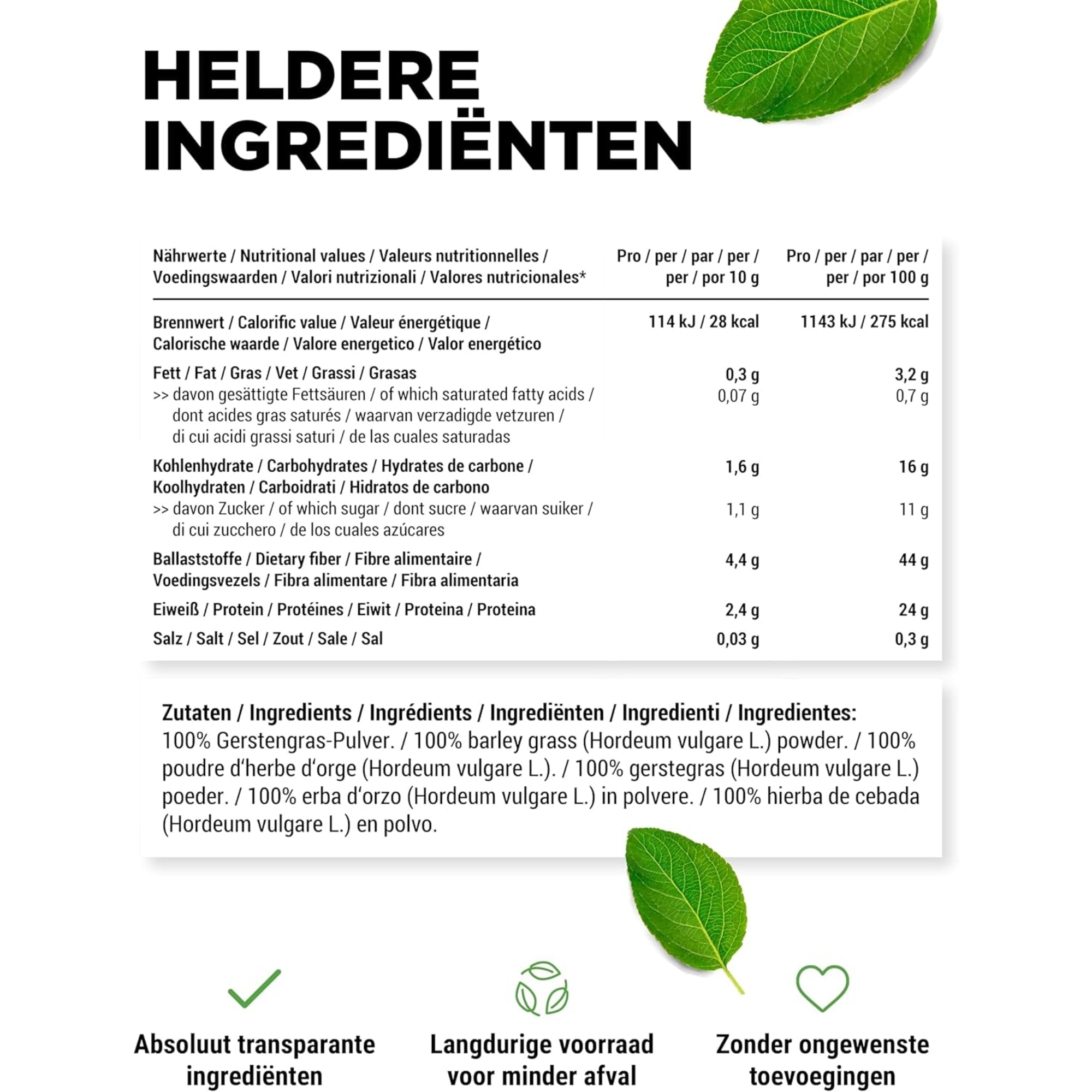 Gerstengraspulver (Gerstengras) | 1,1 kg | Vit4ever