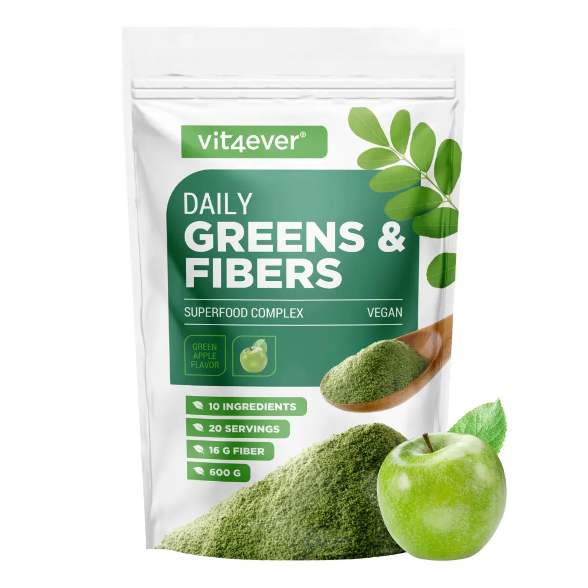 Daily Greens & Fibers (greens poeder met vezels & superfoods) | 600g | Vit4ever