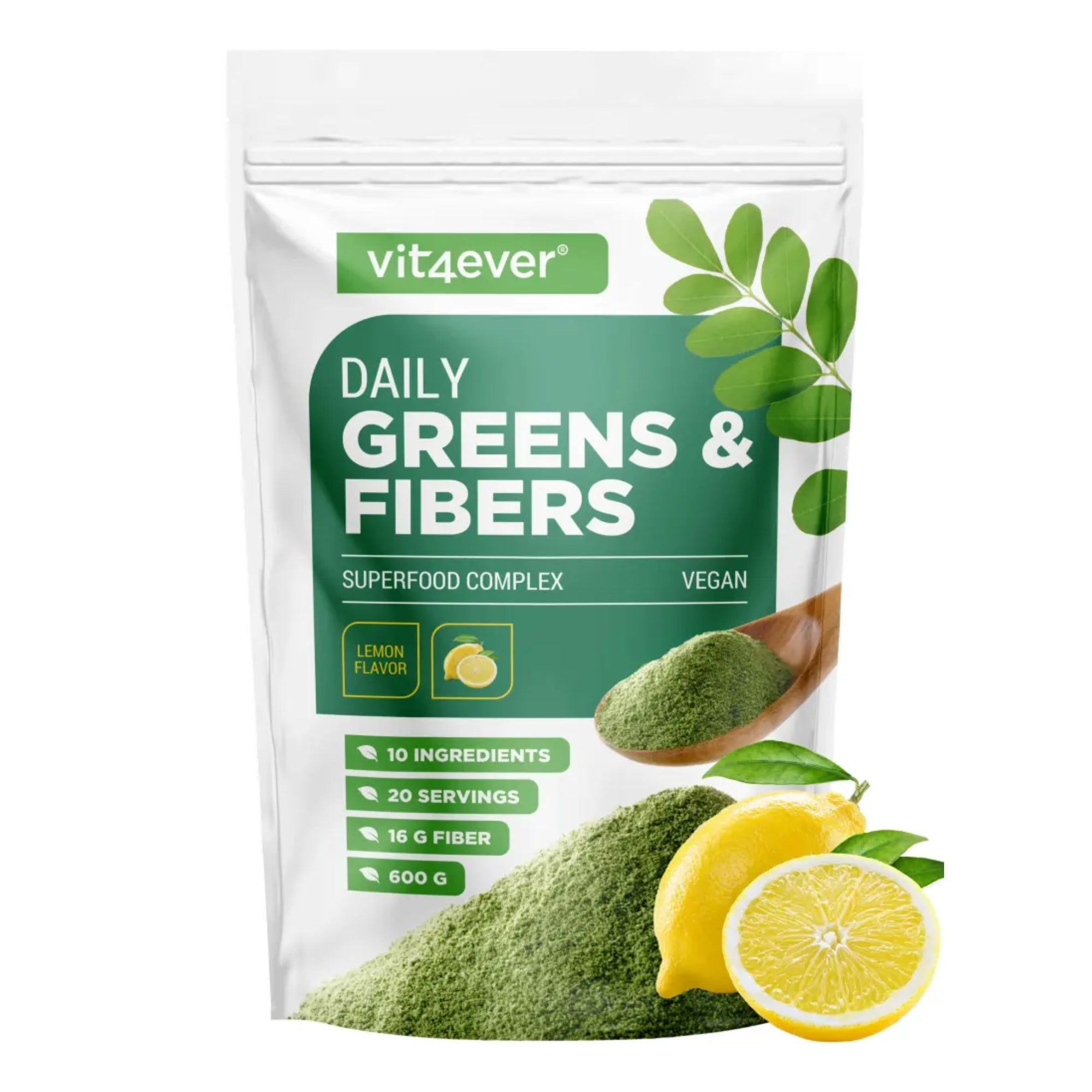 Daily Greens & Fibers (greens poeder met vezels & superfoods) | 600g | Vit4ever