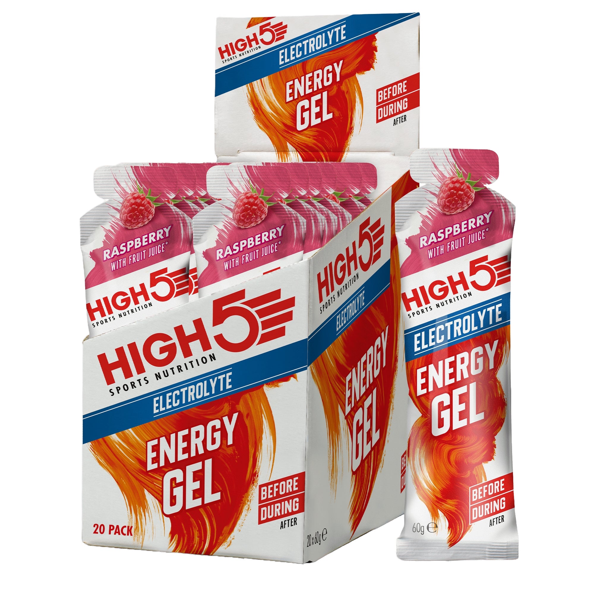 Raspberry Energy Gel Electrolyte 20 x 60 gr | High5