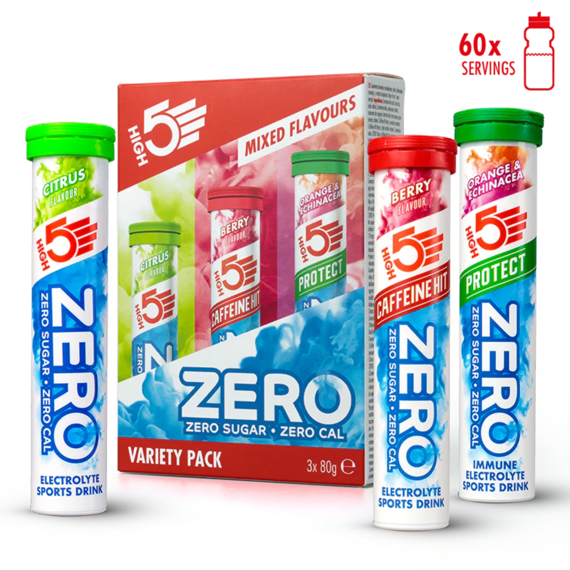 ZERO Elektrolyten bruistabletten Variety Pack | 3 x 20 tabletten | HIGH5