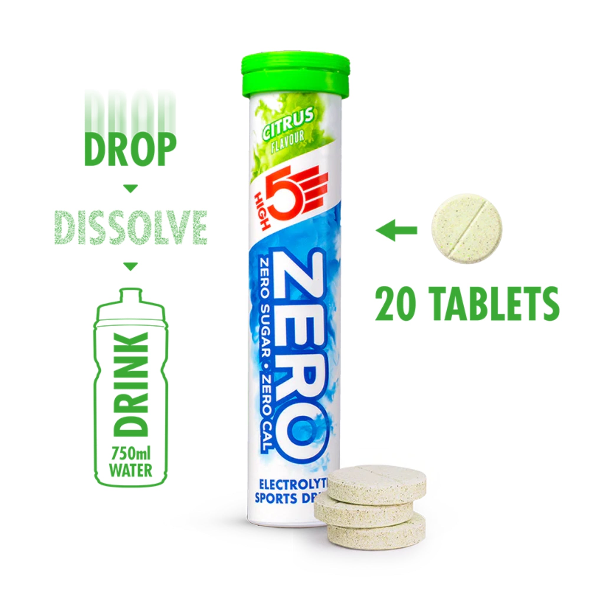 ZERO Elektrolyt-Brausetabletten Probierpackung | 3 x 20 Tabletten | HIGH5