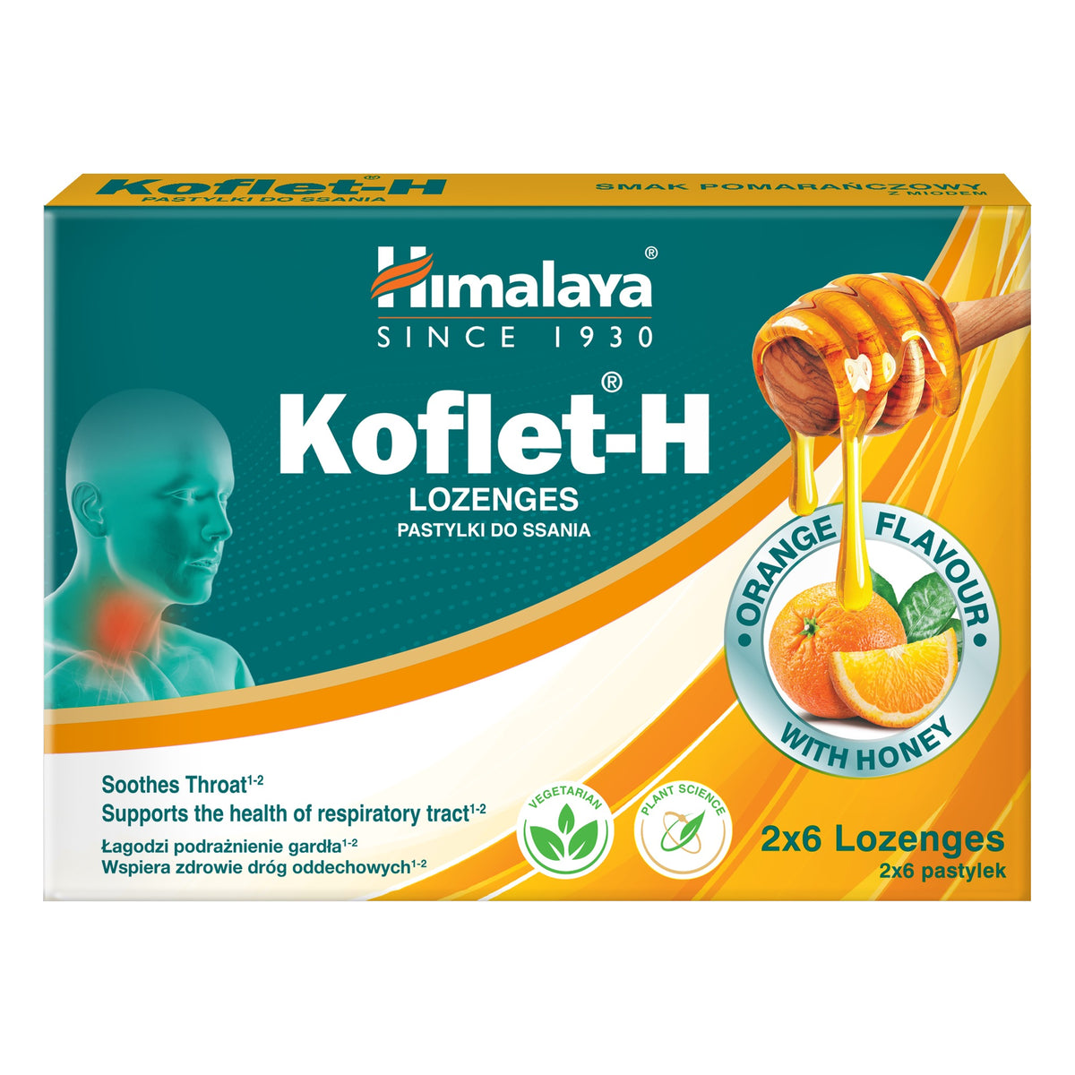 Koflet-H Orange Zuigtabletten met Honing - 12 Zuigtabletten - Himalaya