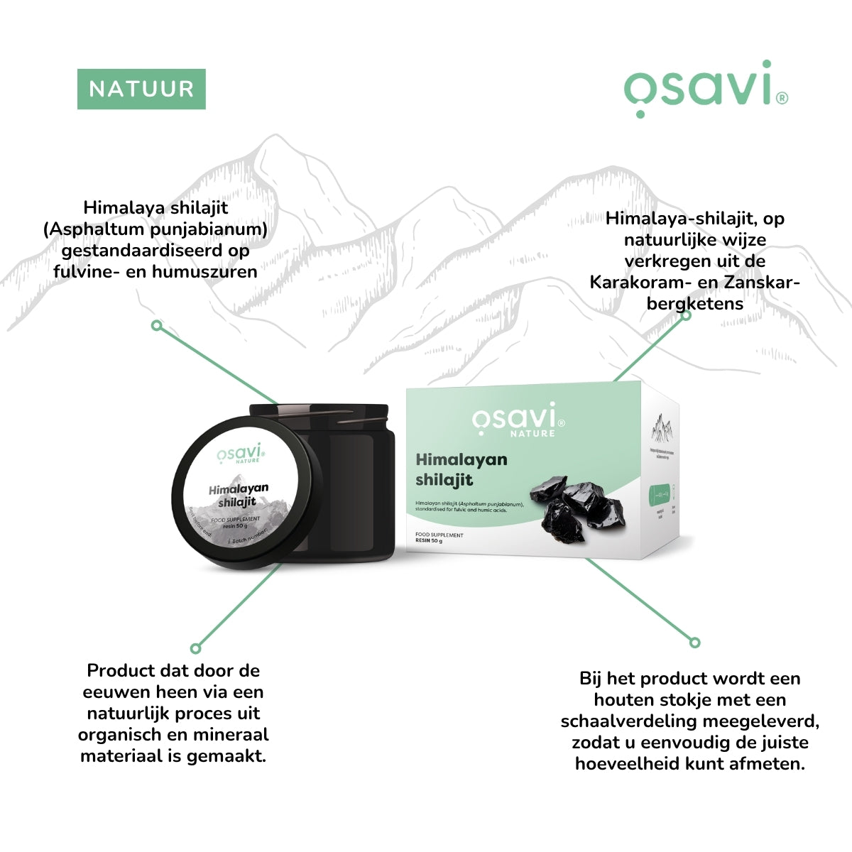 Himalaya Shilajit (Asphaltum punjabianum) 500 mg | 25 g | Osavi