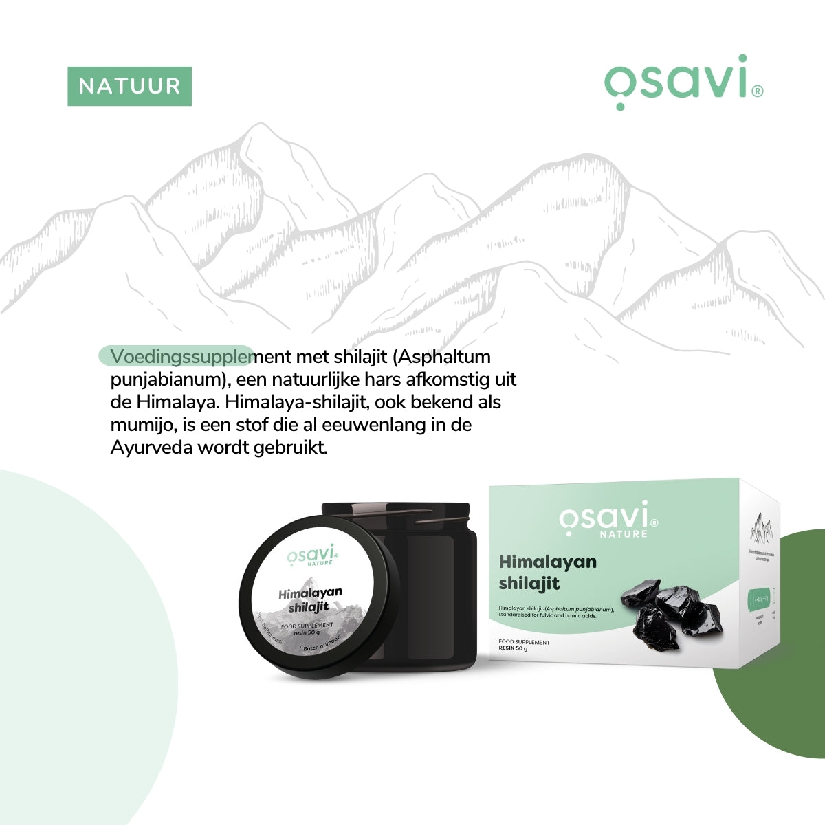 Himalaya Shilajit (Asphaltum punjabianum) 500 mg | 25 g | Osavi