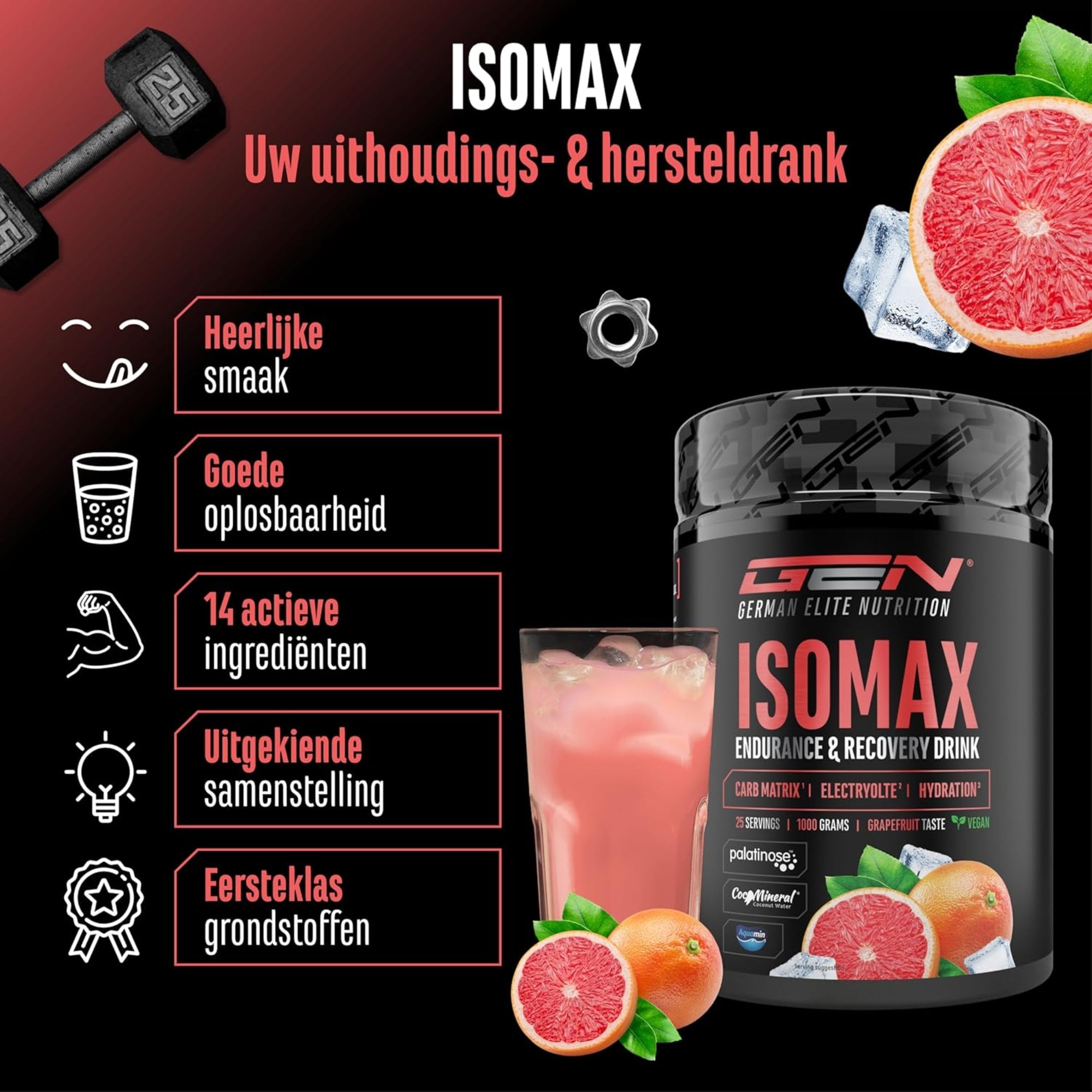 ISOMAX (Endurance & Recovery Drink) | 1000 g | German Elite Nutrition