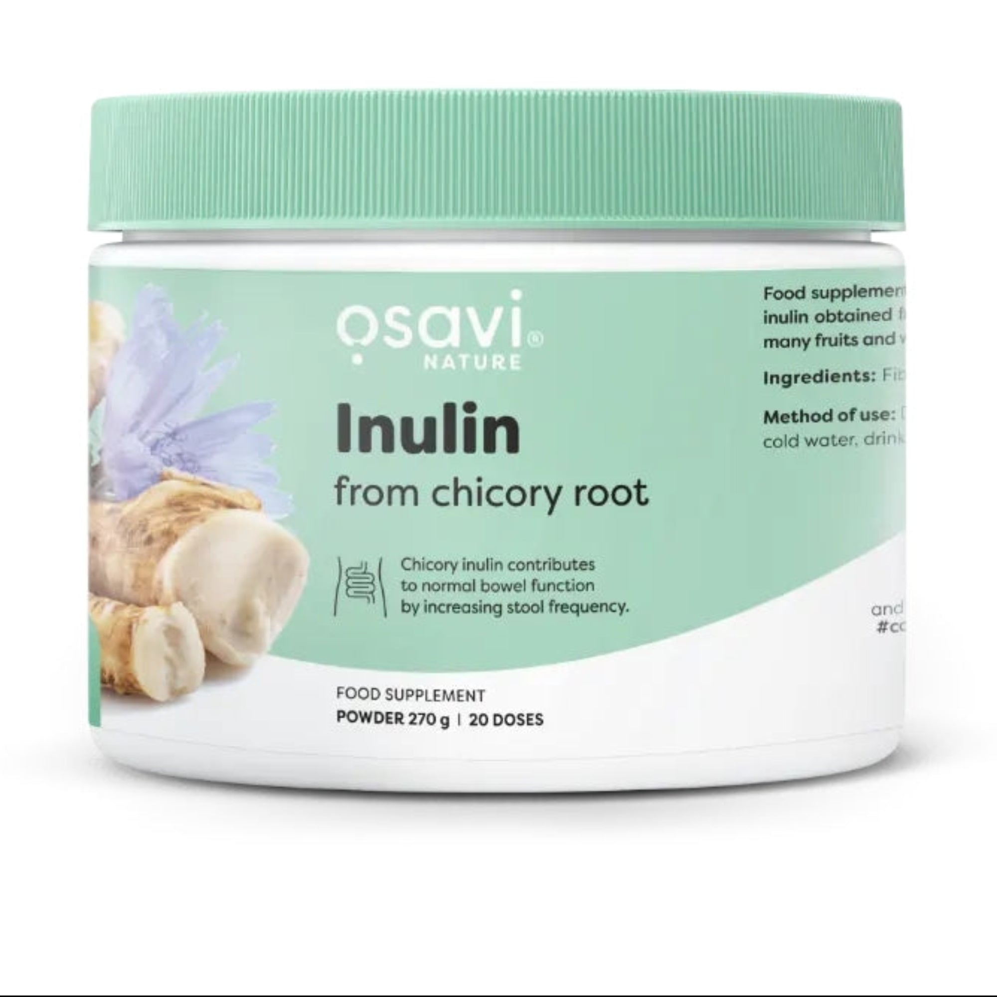 Osavi Inuline uit cichoreiwortel (Fibruline) - 270 gram prebiotische vezels poeder, 20 porties | kopen in Nederland en België