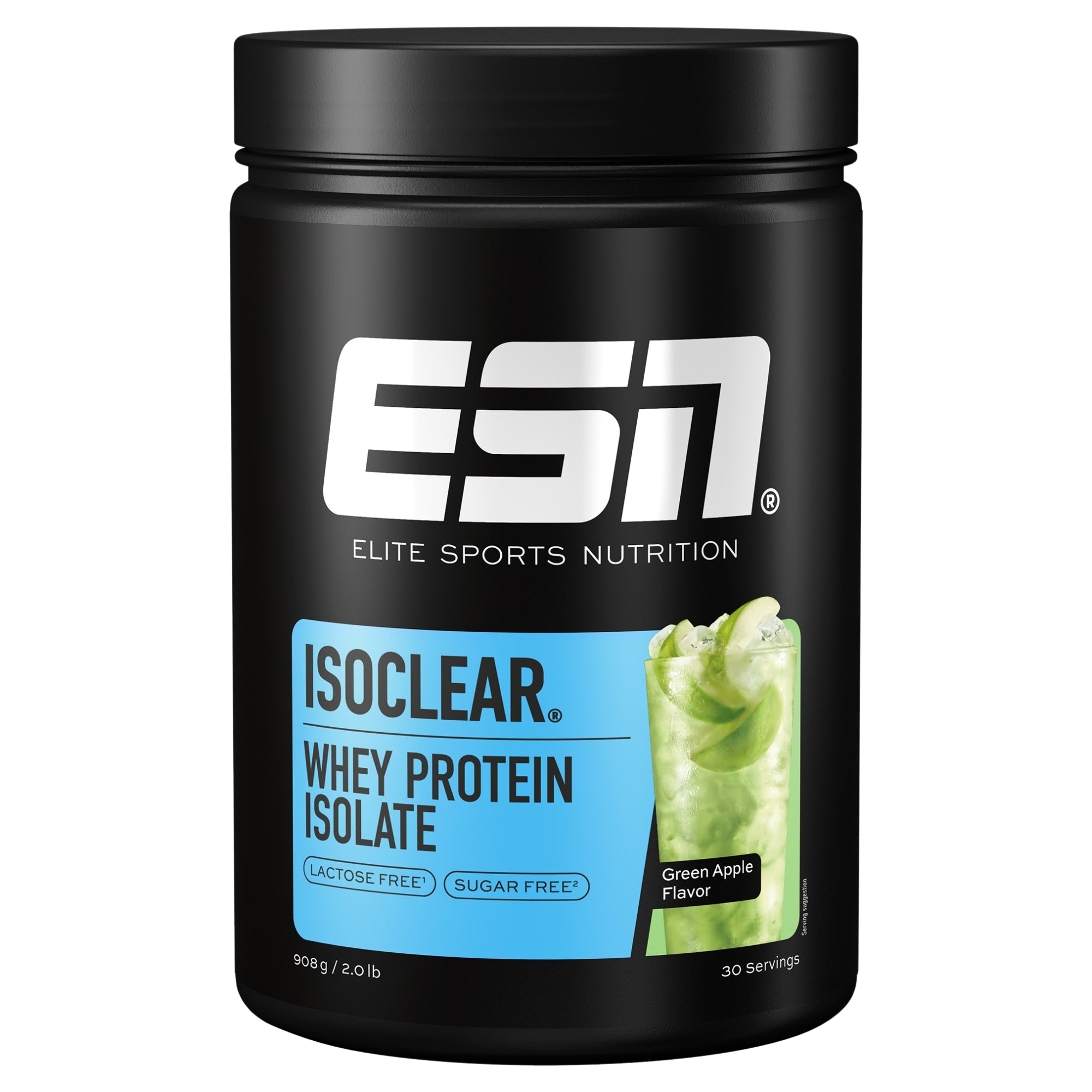 ESN Isoclear Green Apple Whey Isolaat 908g - eiwitpoeder suikervrij lactosevrij spieropbouw | kopen Nederland en België