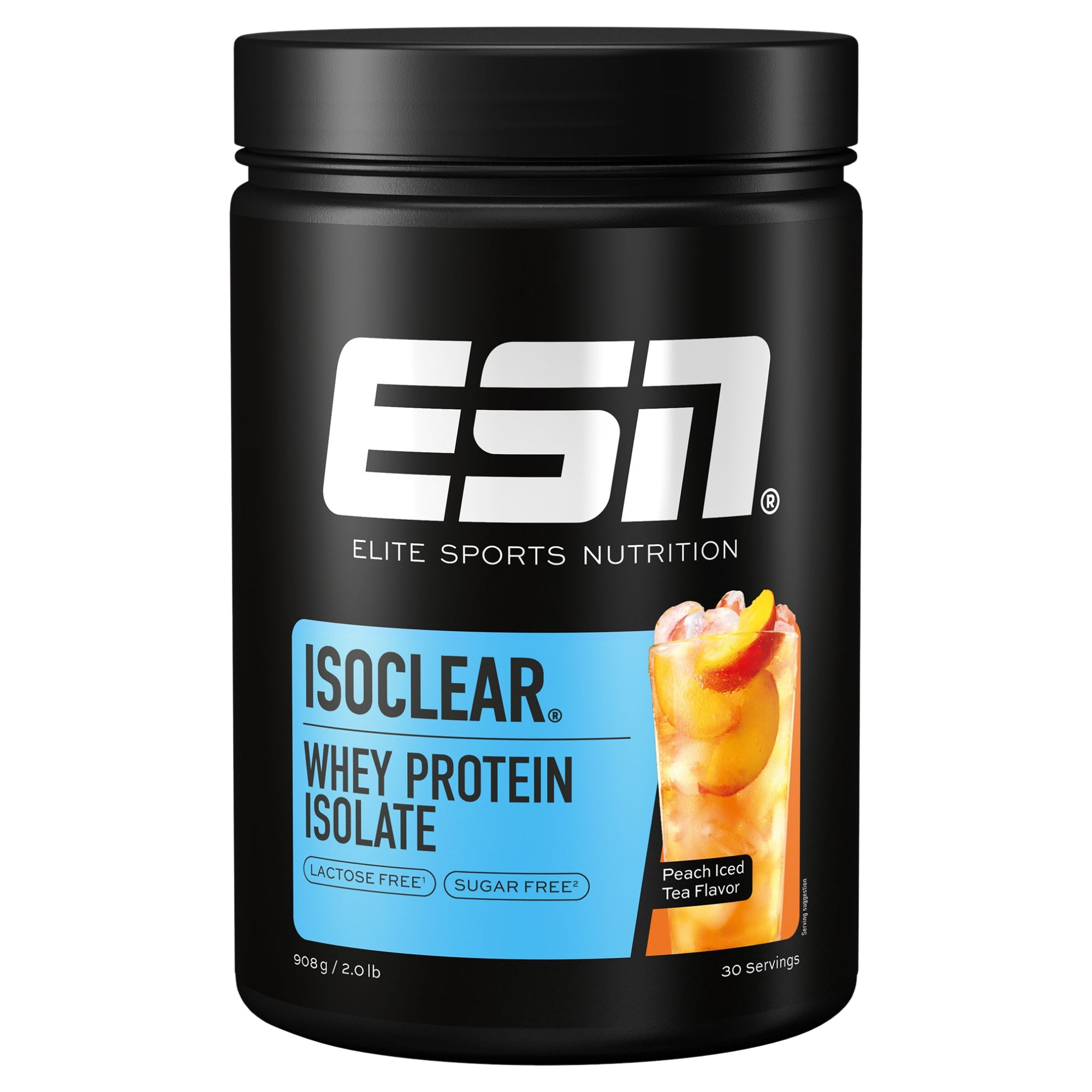 ESN Isoclear Peach Iced Tea Whey Isolaat 908 gram – eiwitlimonade perzik ijsthee smaak voor spieropbouw en herstel | kopen in Nederland en België