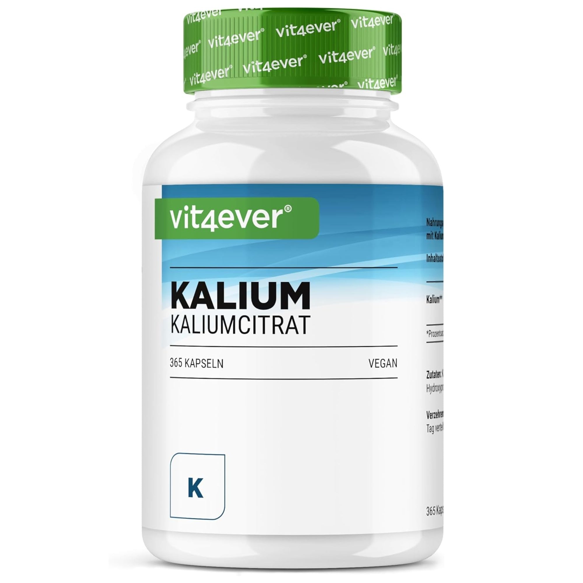 Kaliumcitraat 800mg | 365 capsules | Vit4ever