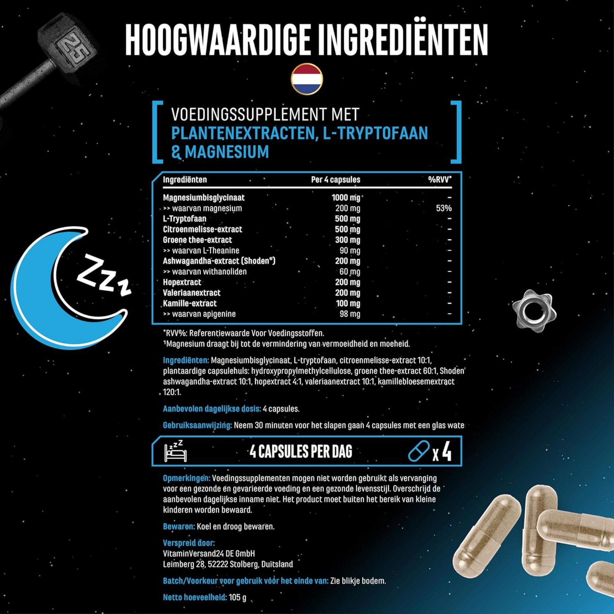 Knockout (Shoden®, Magnesium &amp; Pflanzenextrakte) | 120 Kapseln | German Elite Nutrition