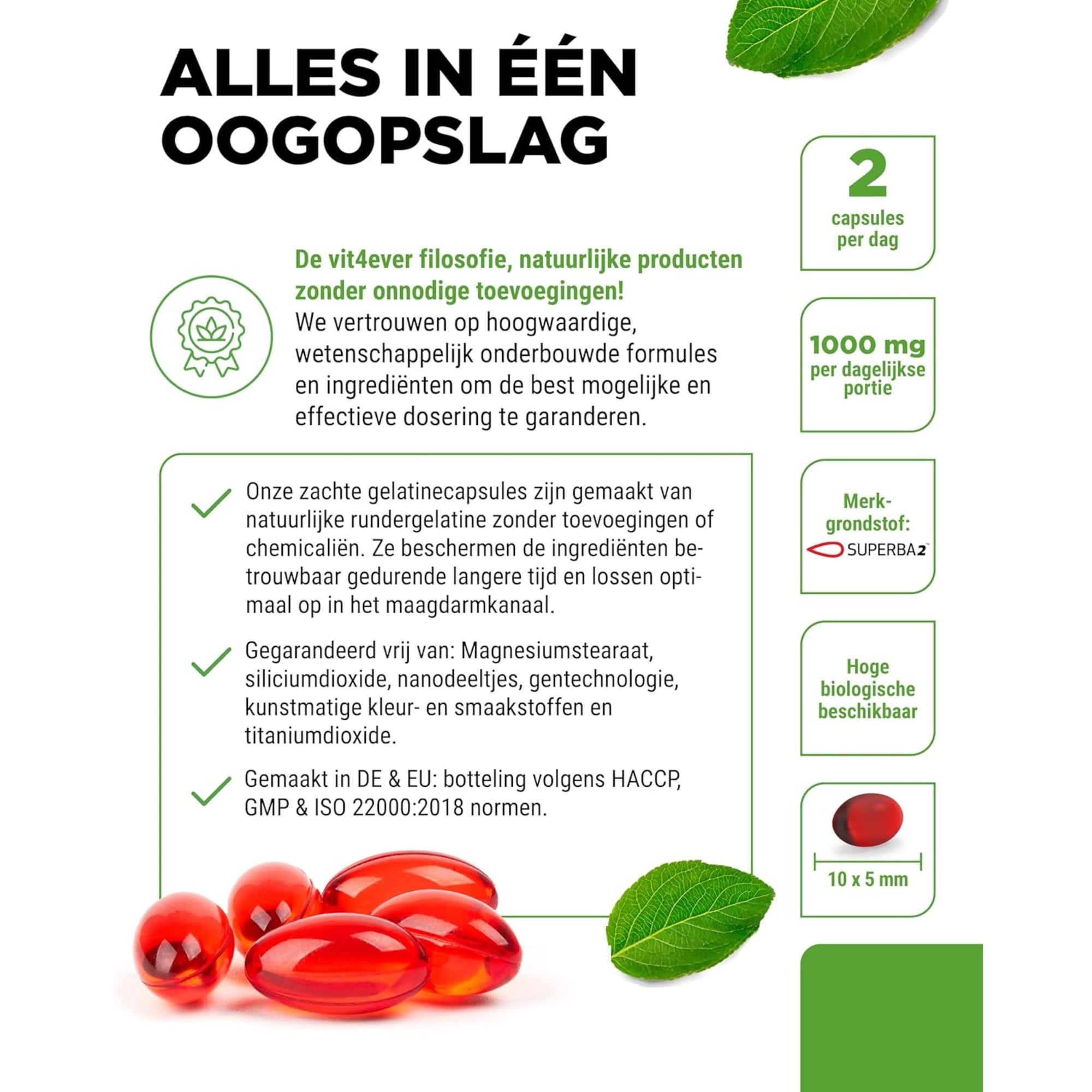 Krillolie met fosfolipiden, omega 3 & astaxanthine | 120 softgels | Vit4ever