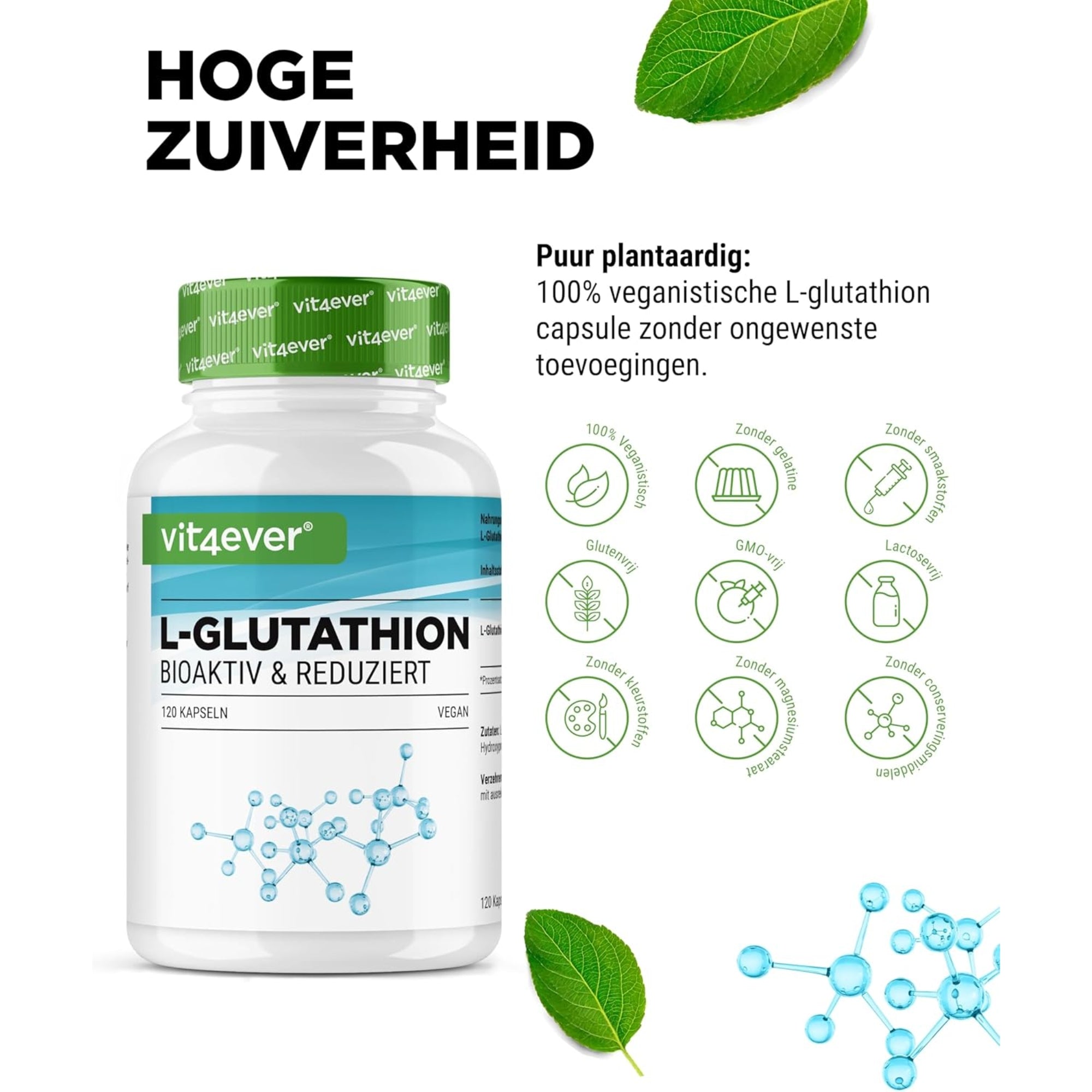 L-Glutathion (Reduced Glutathione) 500mg | 120 capsules | Vit4ever