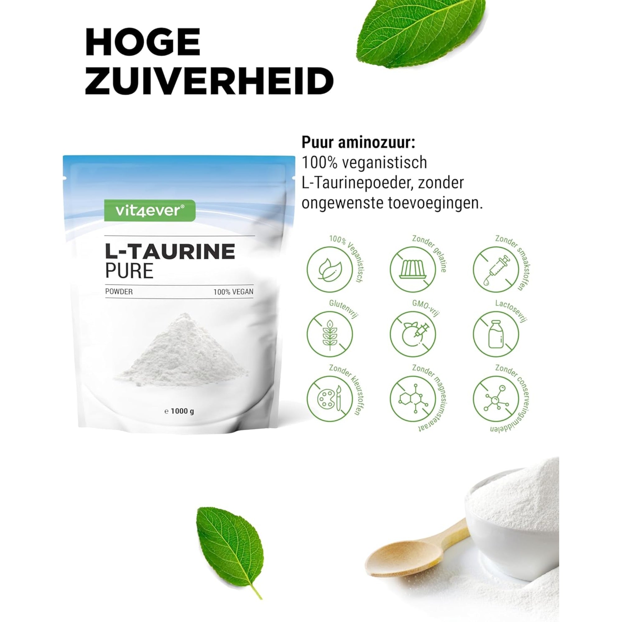 Taurine Poeder 2500 mg | 1000g | Vit4ever