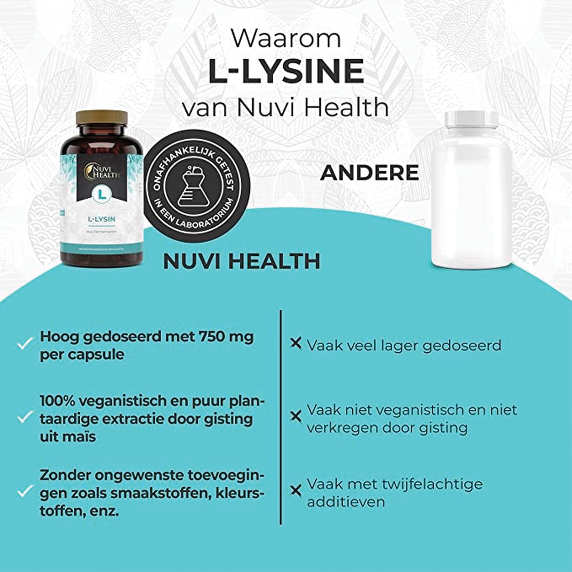 L-Lysine 1500mg | 365 capsules | Nuvi Health