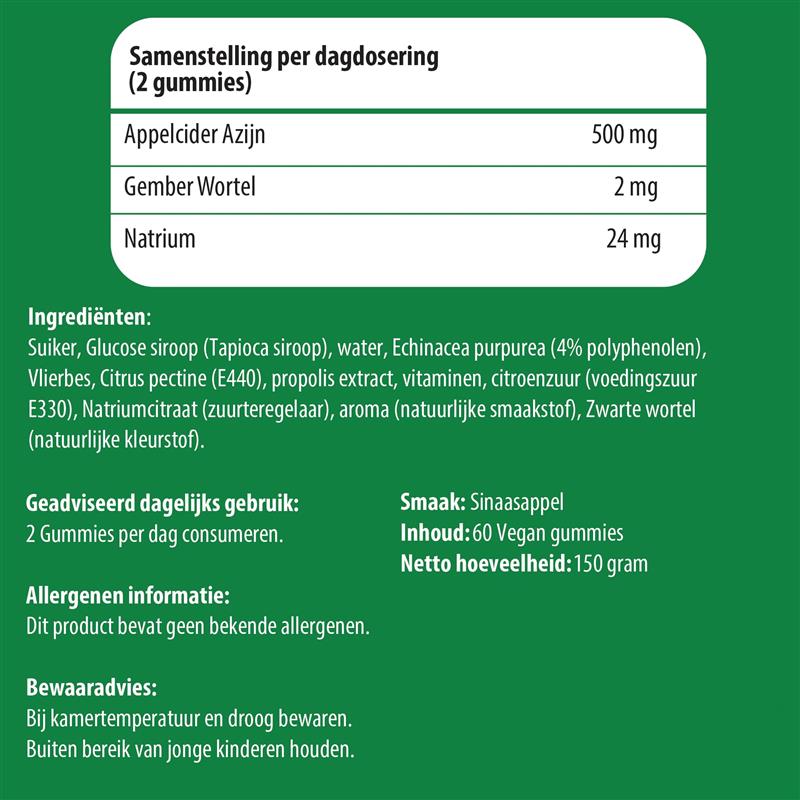Appel Cider ingrediëntenlijst Luto Supplements