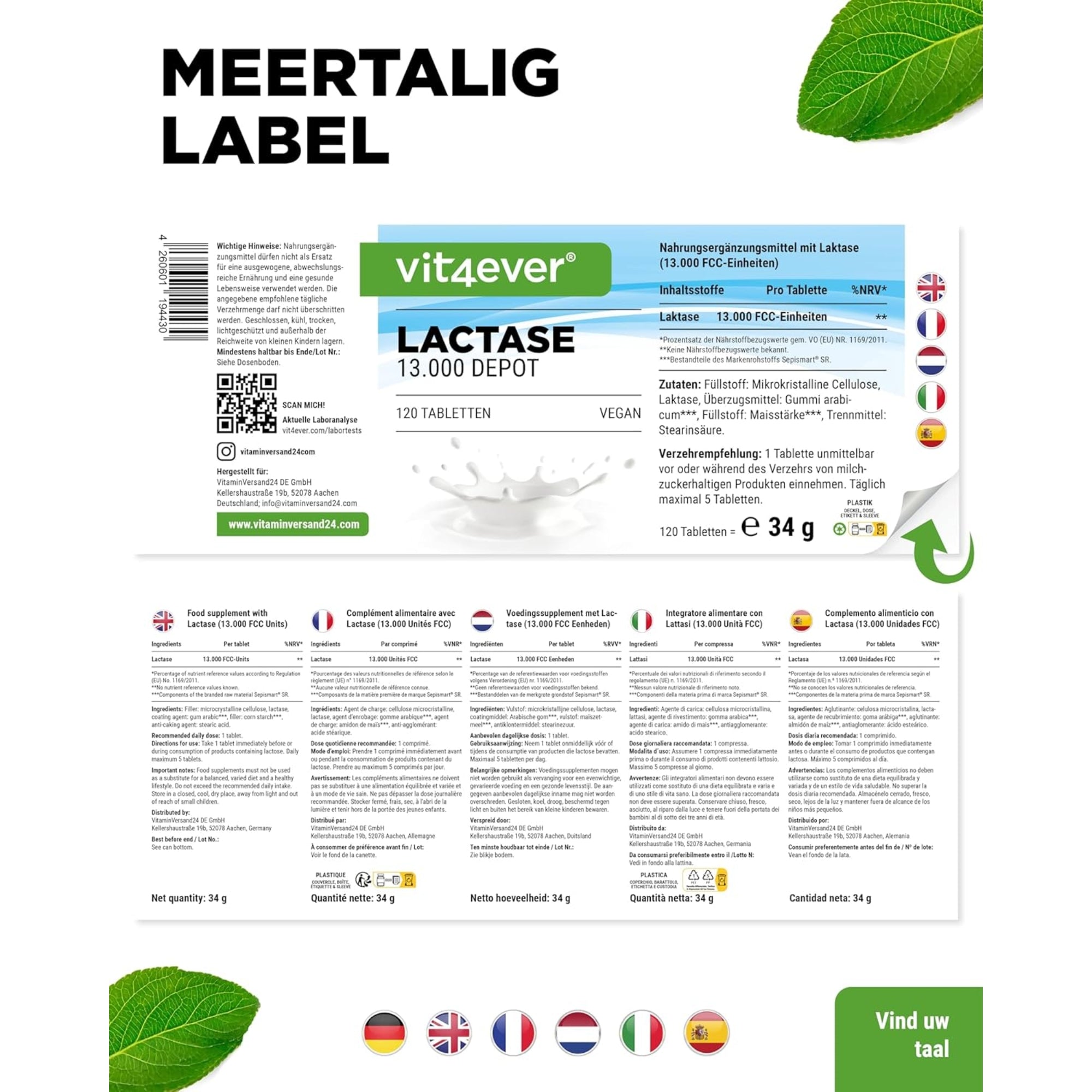 Lactase 13.000 Depot | Vit4ever