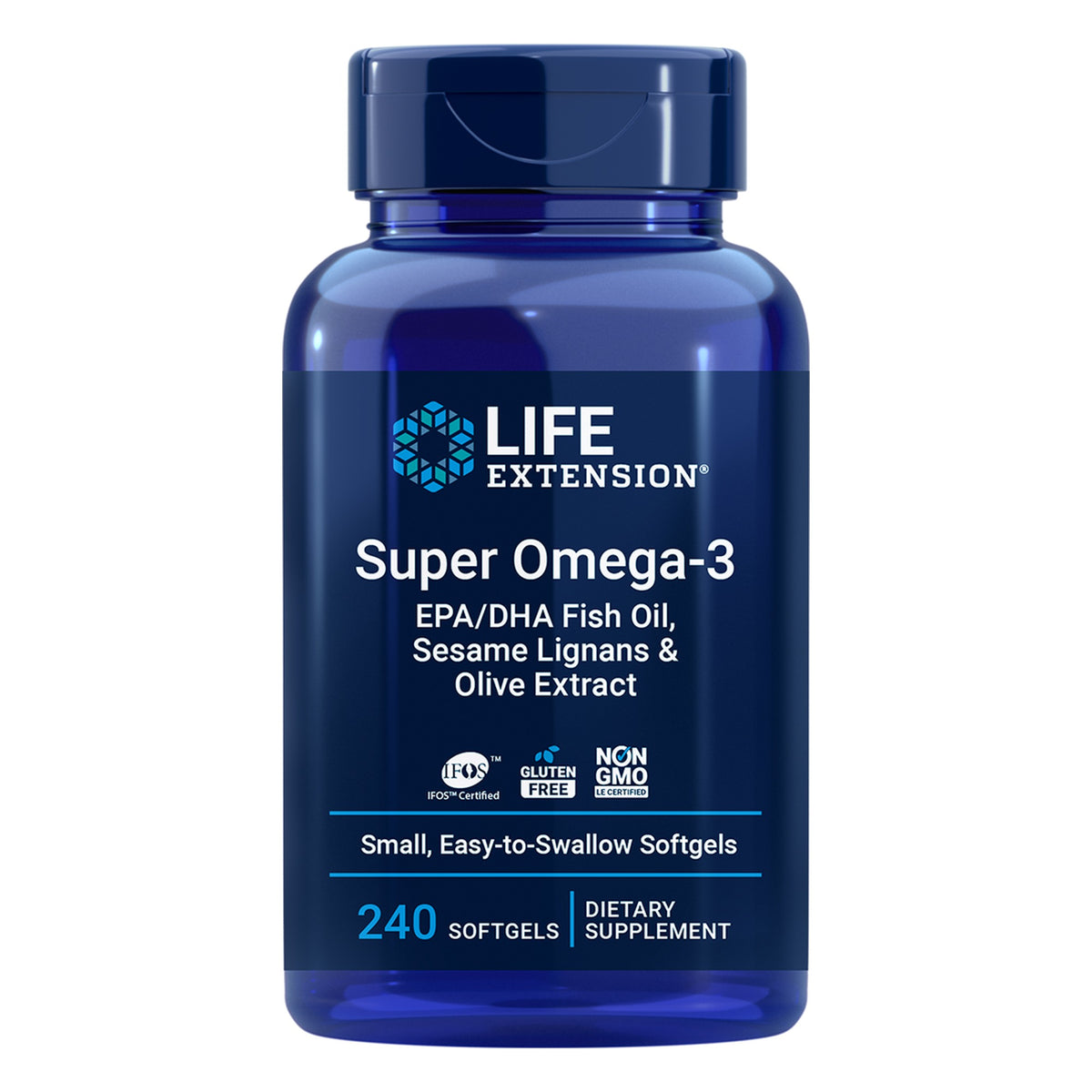 Super Omega-3 EPA/DHA met Sesamlignanen & Olijfextract - 240 softgels - Life Extension