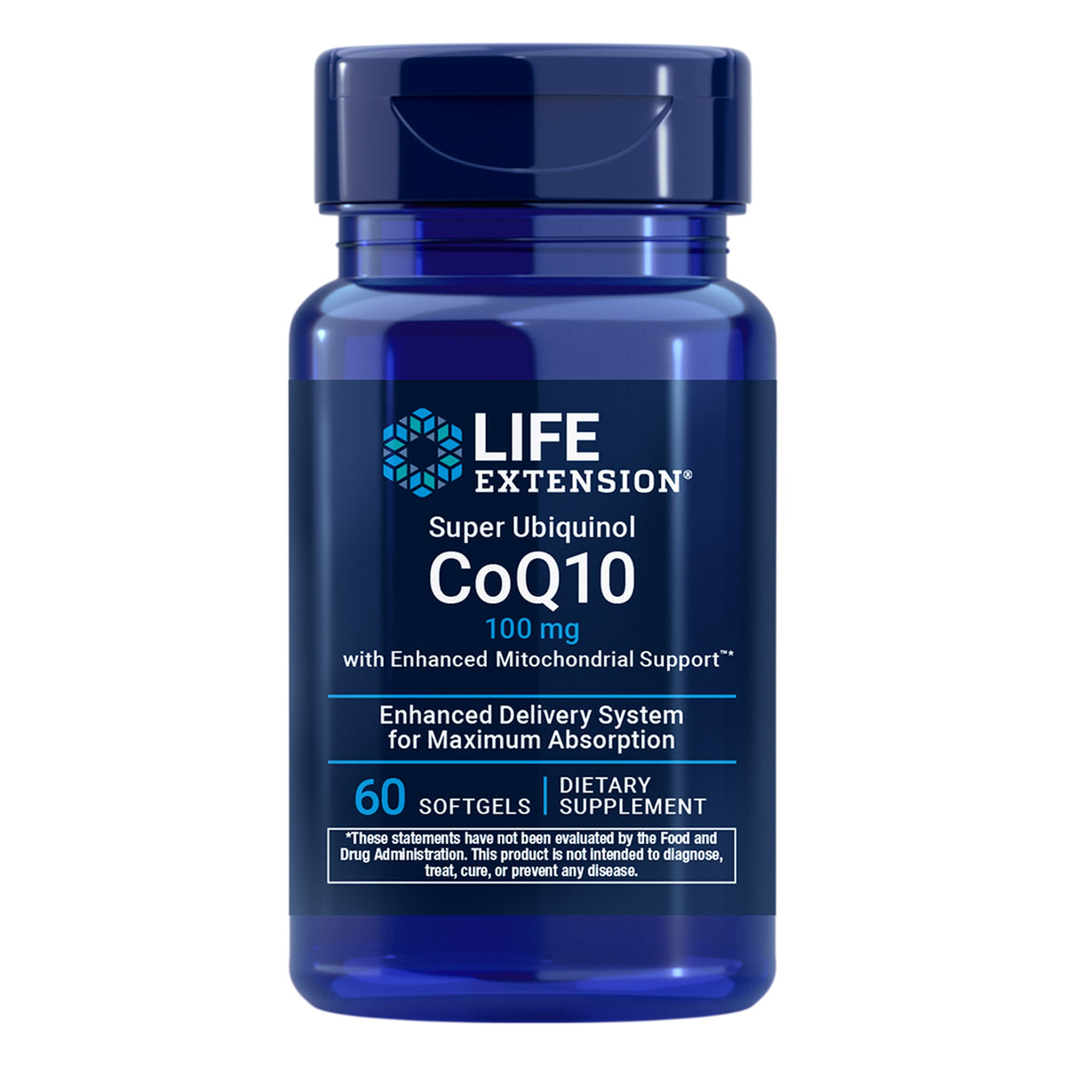 Super Ubiquinol CoQ10 100mg - 60 softgels - Life Extension
