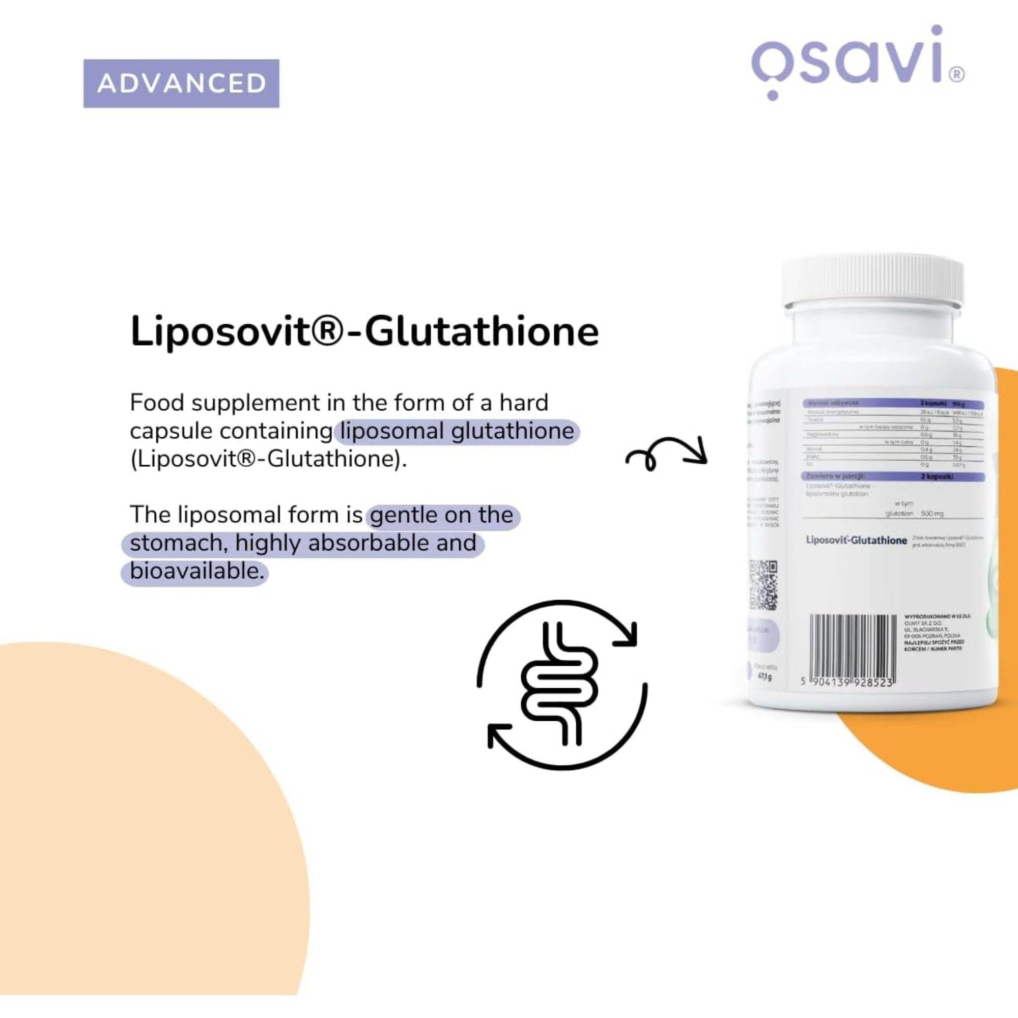 Osavi Liposovit-Glutathion informatie - liposomale inkapseling voor betere biologische beschikbaarheid