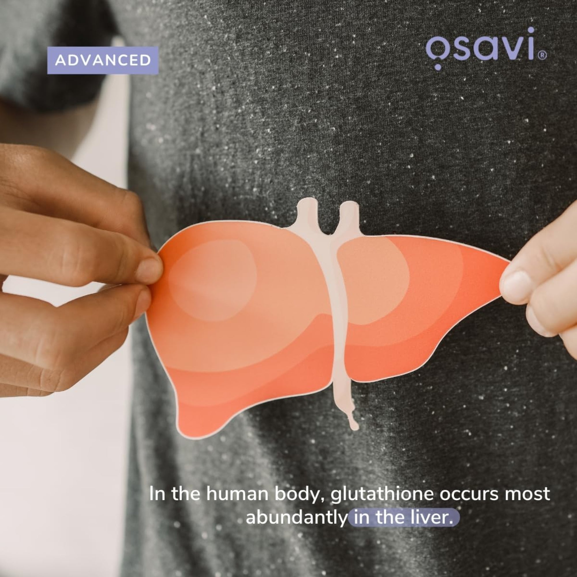 Osavi Liposomale Glutathion 500mg - glutathion met hoogste concentratie in de lever, educatieve visual