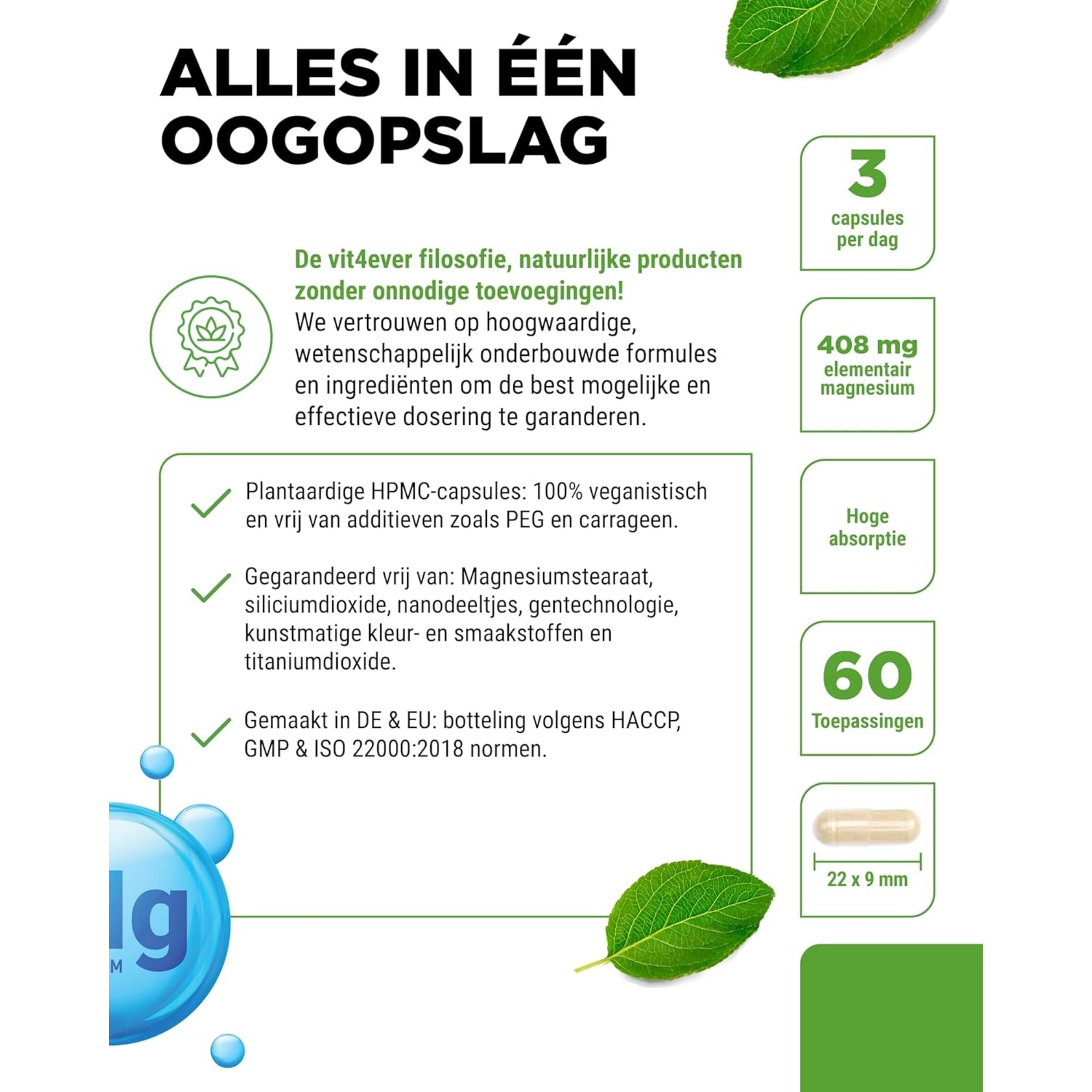 Magnesium 11-voudig Complex | 240 capsules | Vit4ever